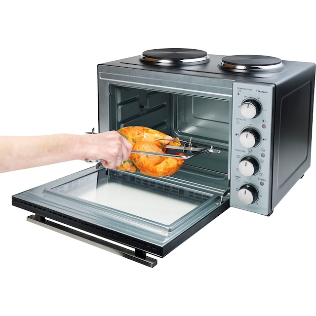 bestron Kleinküche »AOV31CP Crispy & Co«, mit Ofen und Doppelkochplatte,  3200 Watt, Schwarz jetzt im %Sale