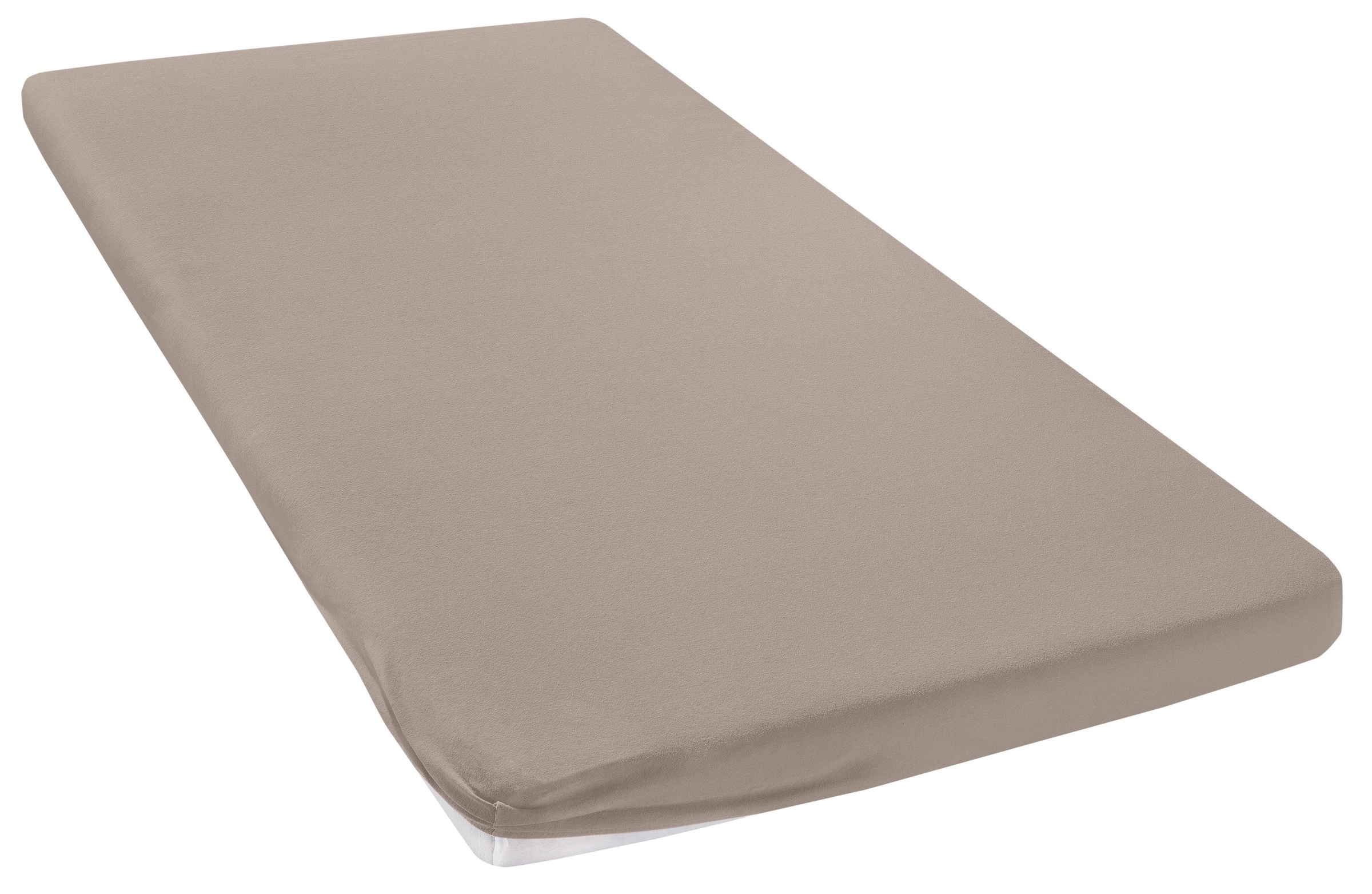 Otto Home Spannbettlaken "Topper Basic, in Gr. 90x200, 140x200 oder 180x200 cm", grau (taupe), B/L: 180cm x 200cm, 1 Stk., Baumwoll-Jersey, 180x200 8cm