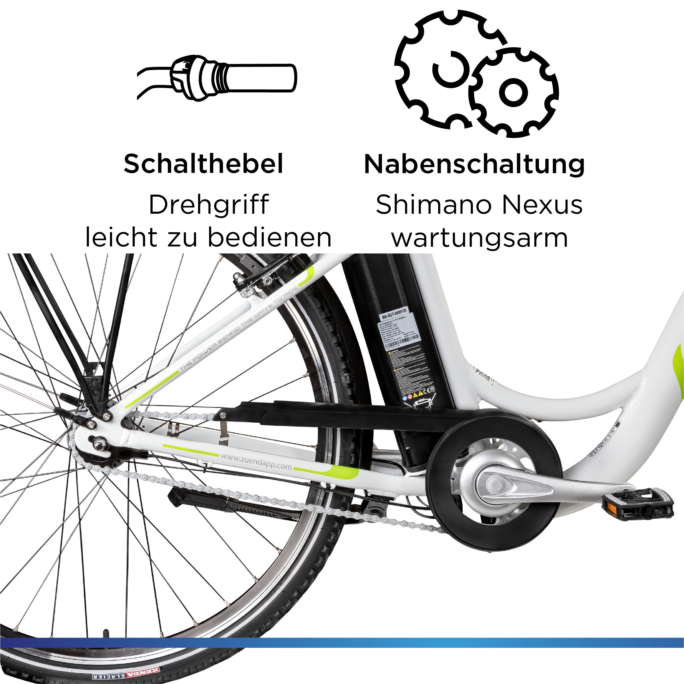 Zündapp »Z517« 7 Gang Shimano Nabenschaltung Frontmotor 250 W mit großem Frontkorb,  Pedelec, Elektrofahrrad für Damen u. Herren