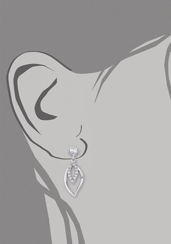 Amor Paar Ohrstecker »Blätter« mit Zirkonia (synth.)