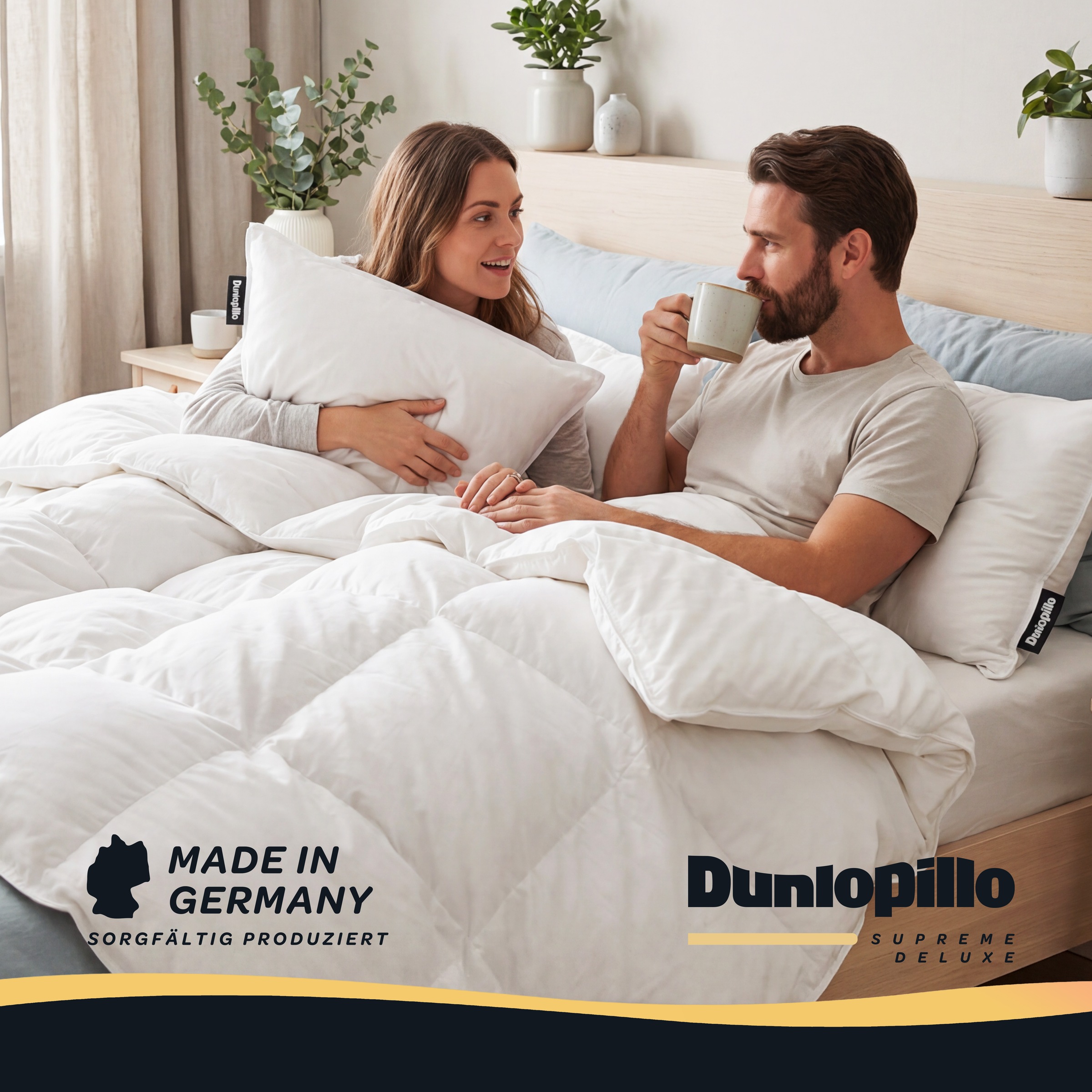 Dunlopillo Gänsedaunenbettdecke »Dunlopillo Supreme Deluxe, "NEUHEIT" in Größe 135x220 & 155 220 cm« normal Füllung 90% Gänsedaunen & 10% Federn 1 Stk. tlg. Hergestellt in Deutschland & Downpass zertifiziert, NOMITE
