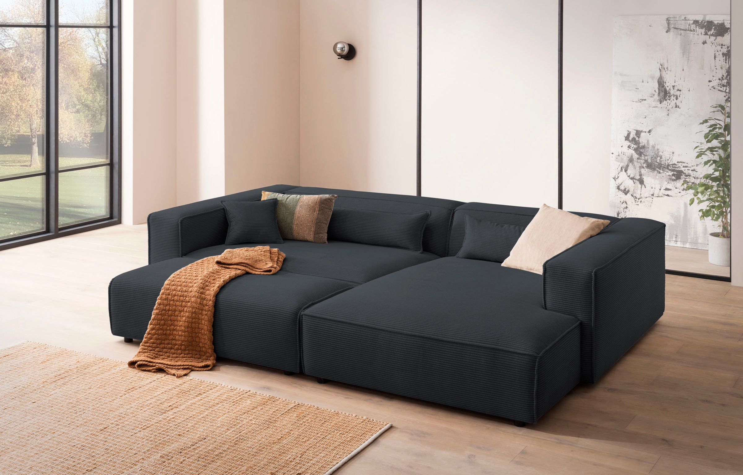 LeGer Home by Lena Gercke Ecksofa »PIARA XXL, L-Form, Schlaffunktion, Cord, günstig online kaufen
