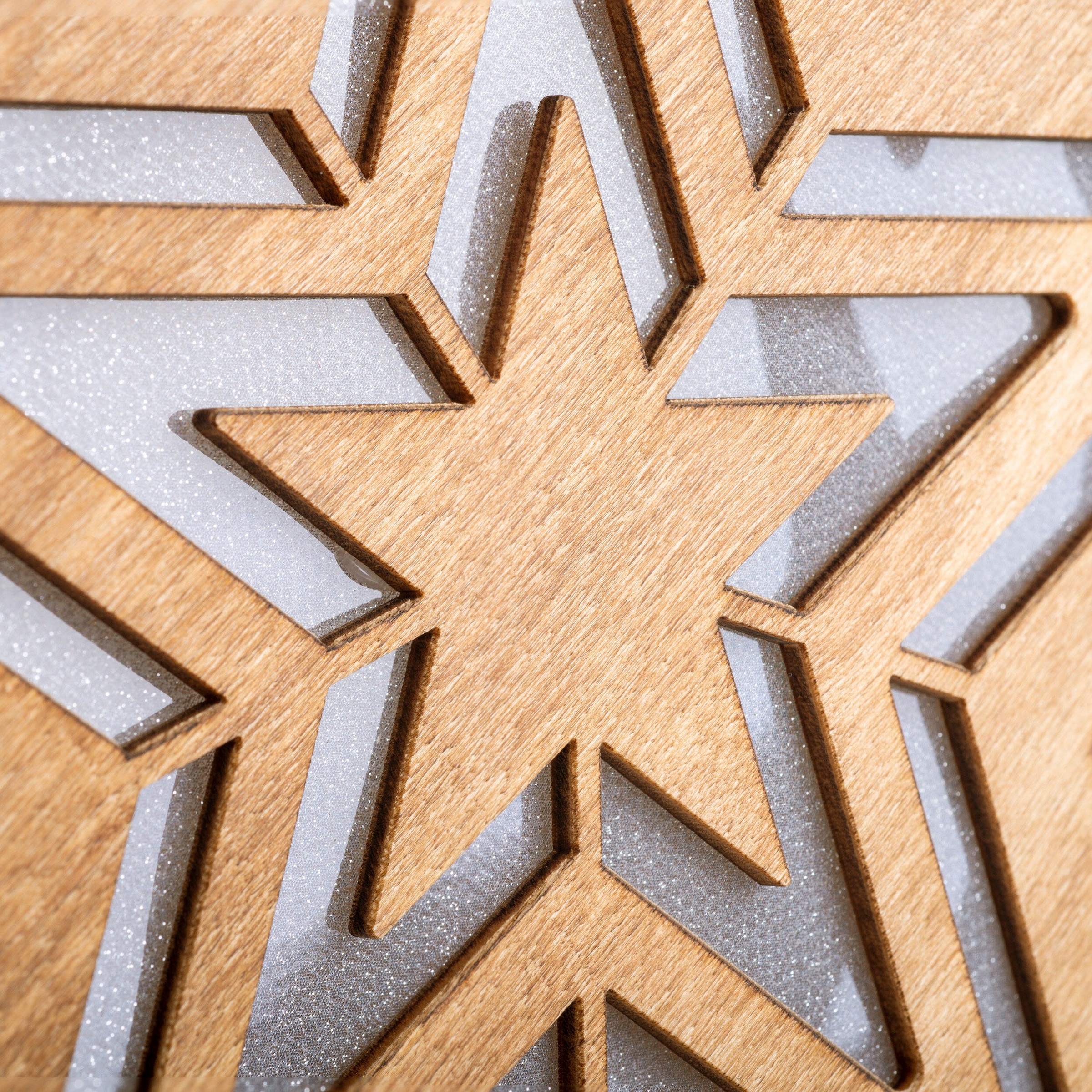 näve LED Stern »Weihnachtsdeko aus Holz«, Leuchtmittel LED-Board | LED fest integriert, LED Dekoobjekt aus Holz, inkl. Timer, Höhe ca. 23 cm, Batteriebetrieb