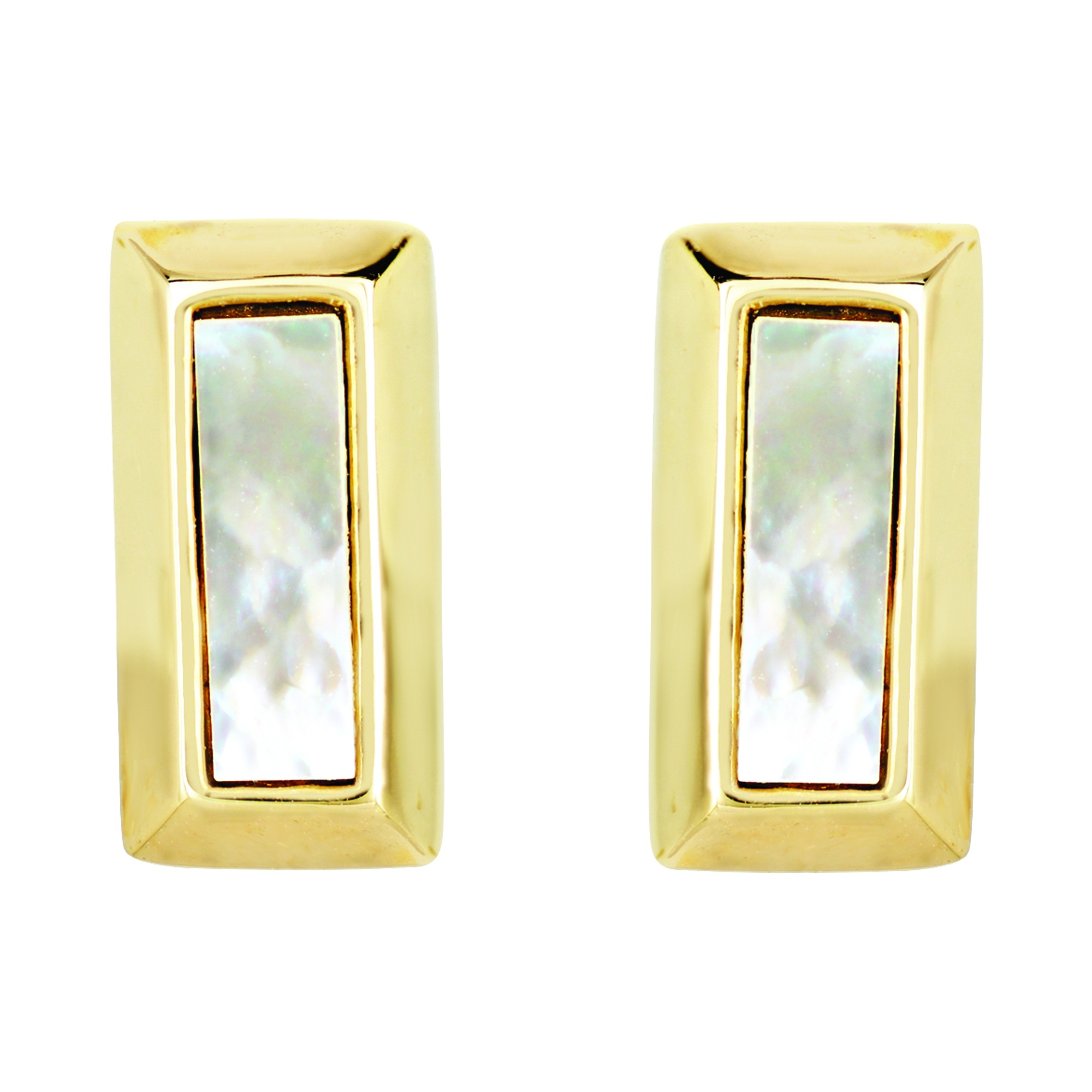 BUCKLEY LONDON Paar Ohrstecker »Messing vergoldet Perlmutt« gelb + weiß
