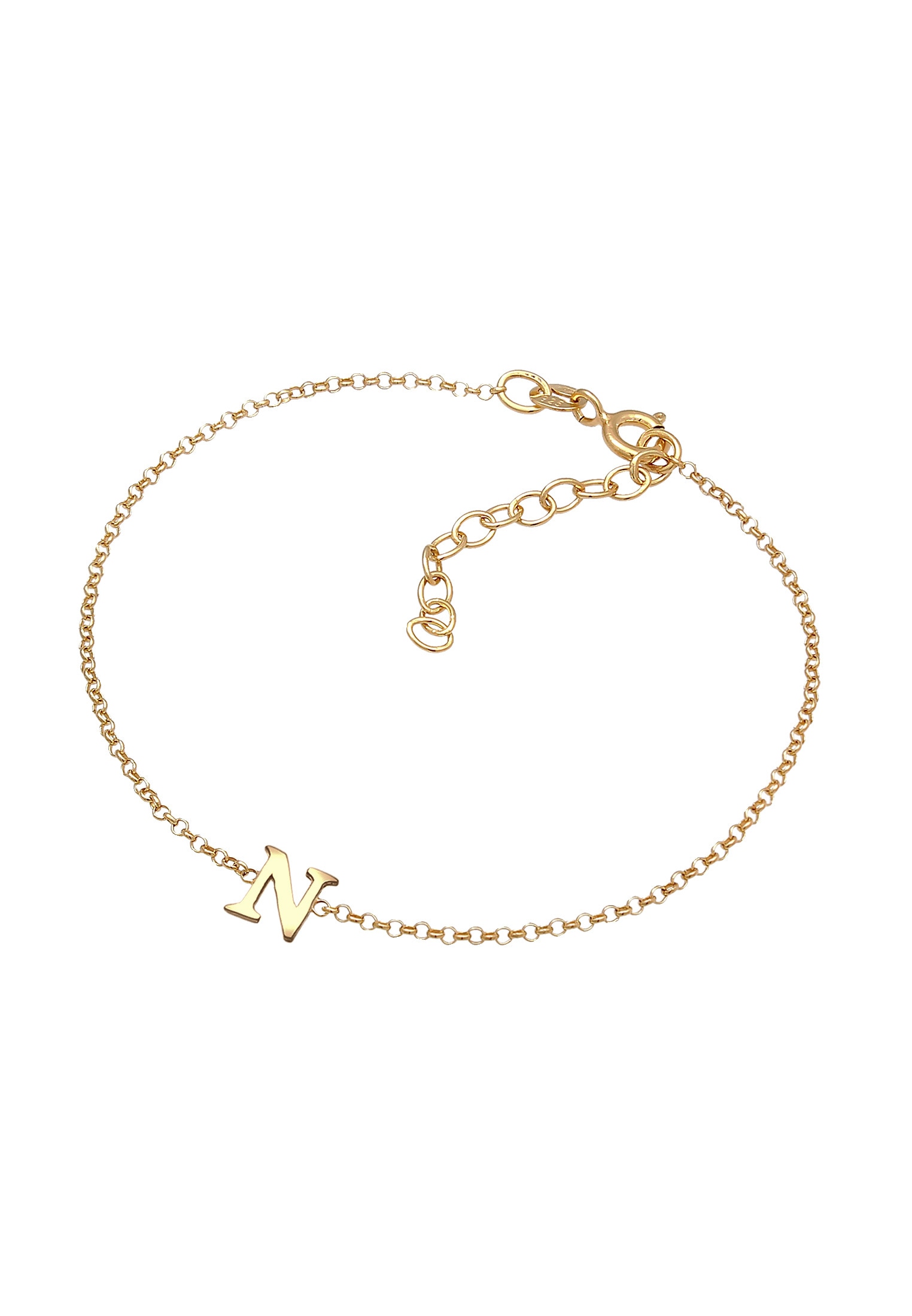 Elli Armband »Buchstaben Initialen Anhänger N 925 Silber«