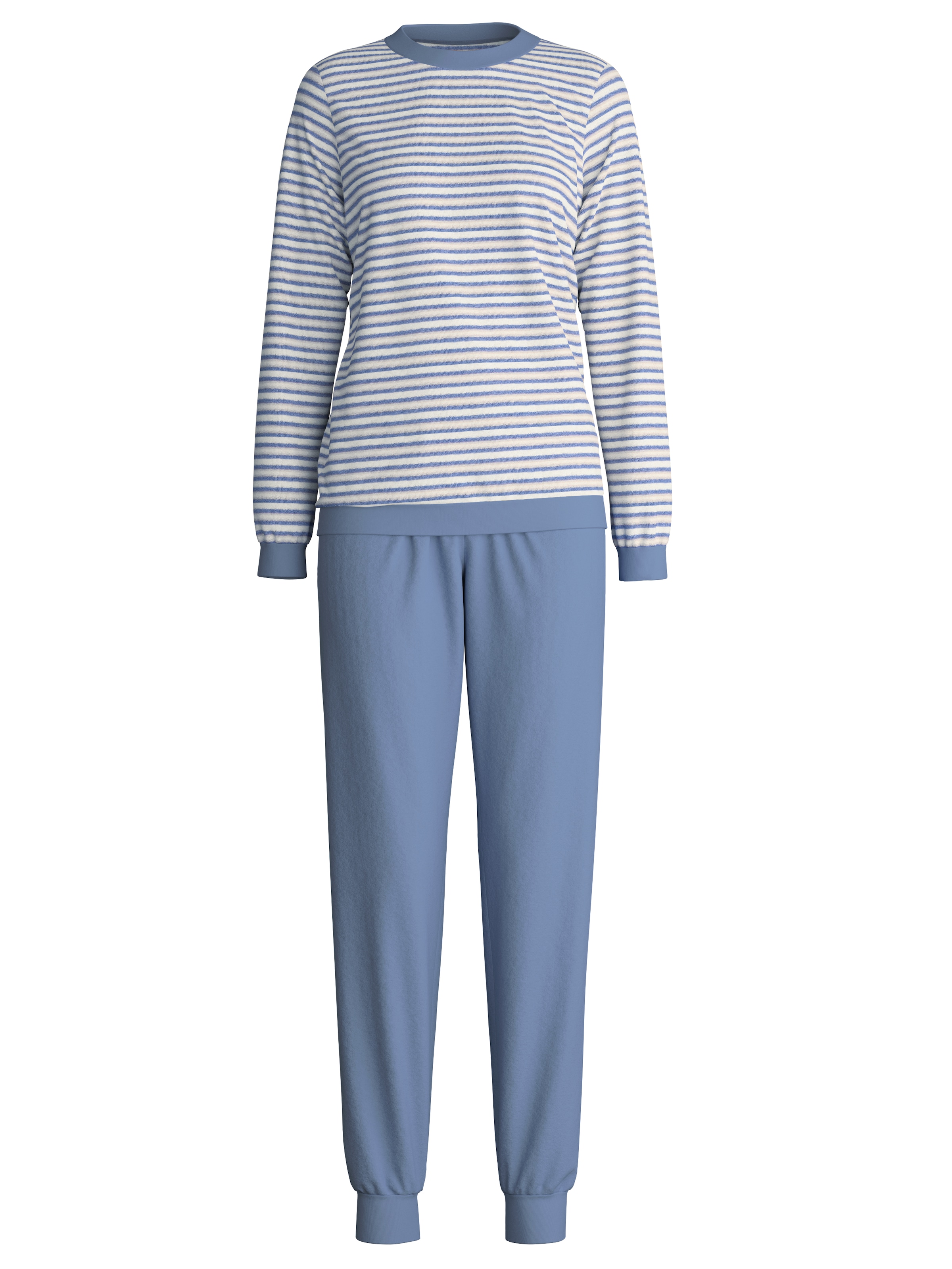 CALIDA Schlafanzug »Soft Dreams« 2 tlg. Ringel-Design, warm, weich, Frottee-Qualität, Cotton-Mix