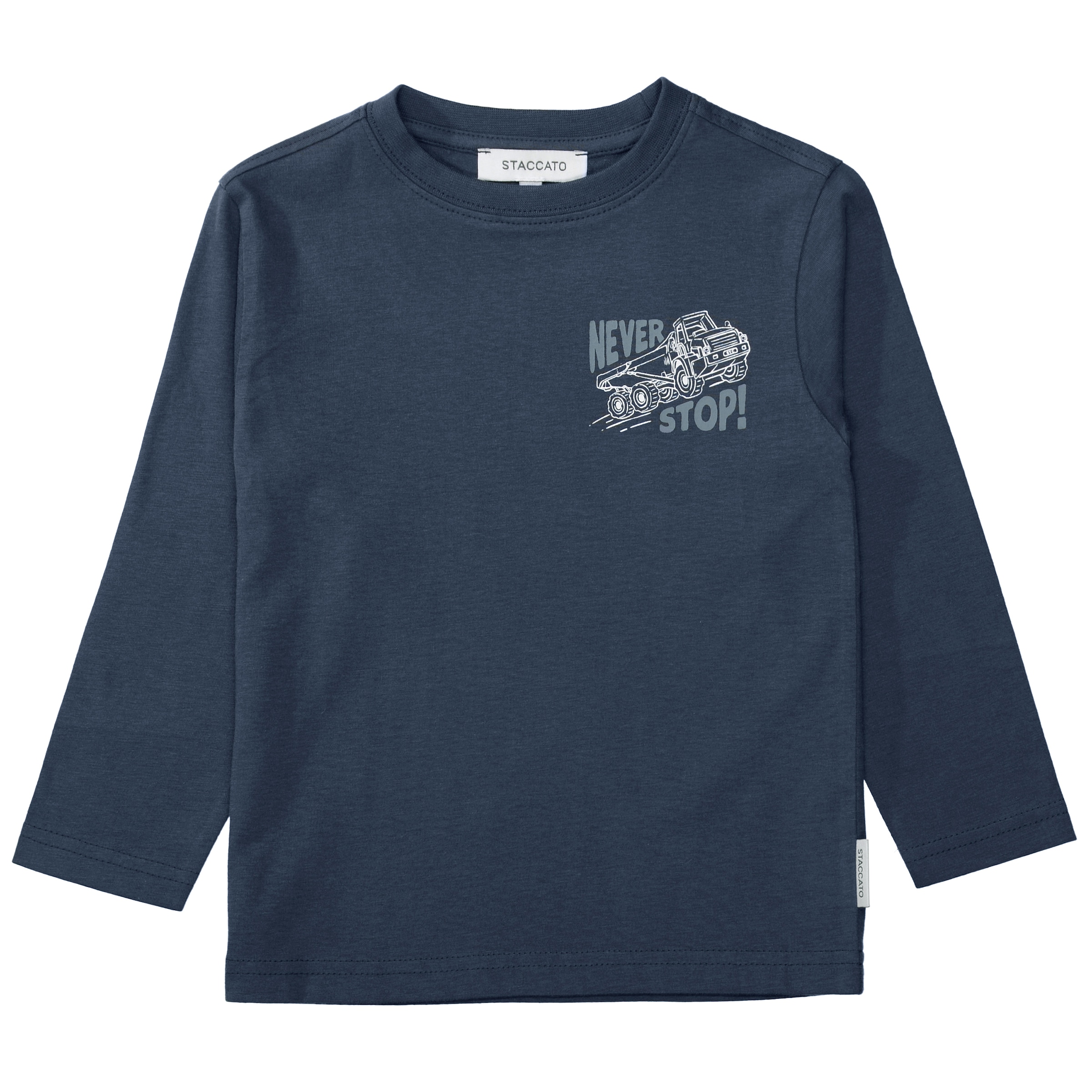 STACCATO Langarmshirt 2 2er Pack, mit Kran-Bagger-Motiv, für Boys