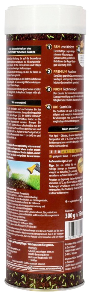 Compo Rasensamen »COMPO SAAT®«, Schatten-Rasen, 300 g, für 15 m²