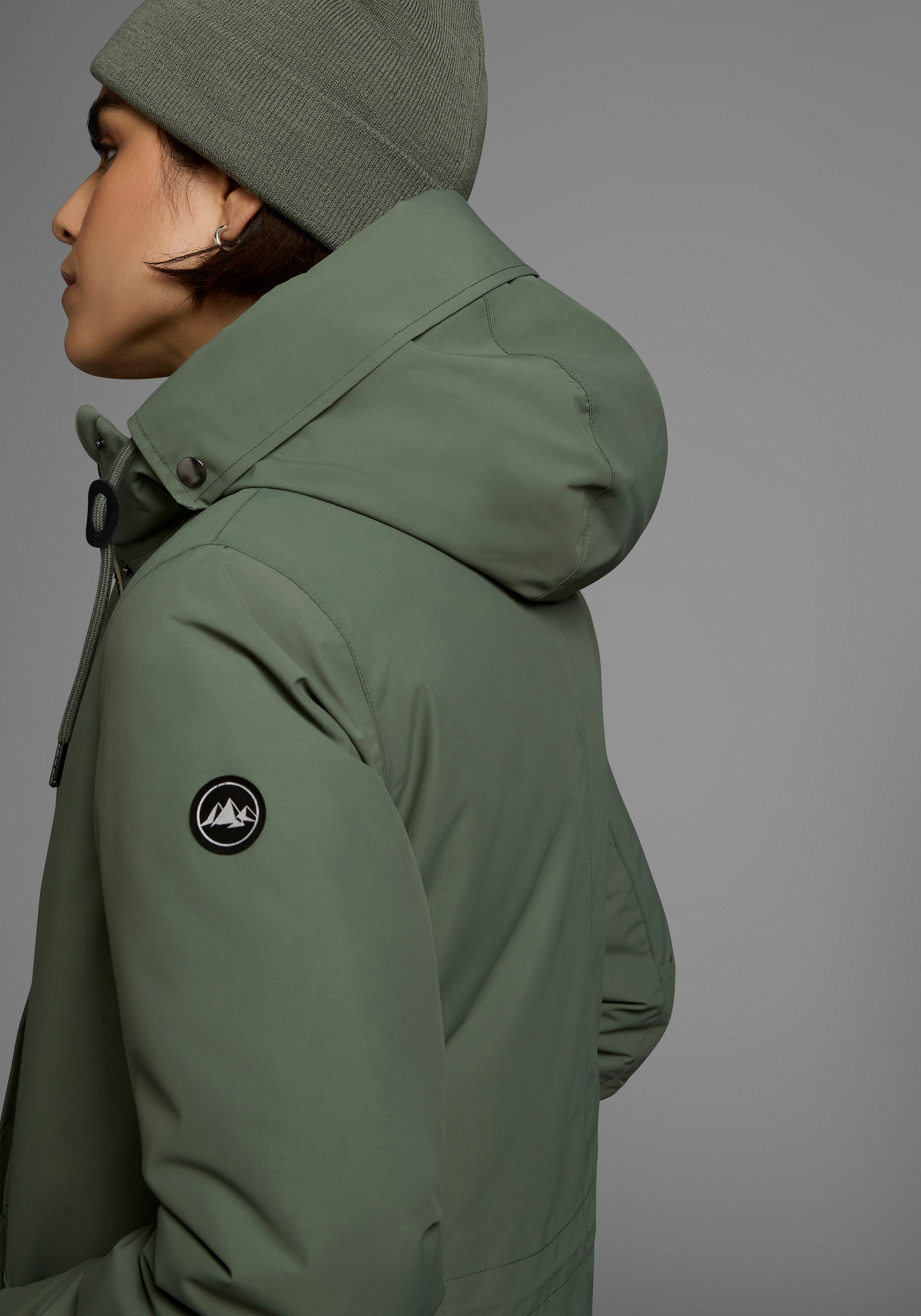 Polarino Parka, mit Kapuze, Atmungsaktiv, winddicht, wasserdicht, Im Oversize Look