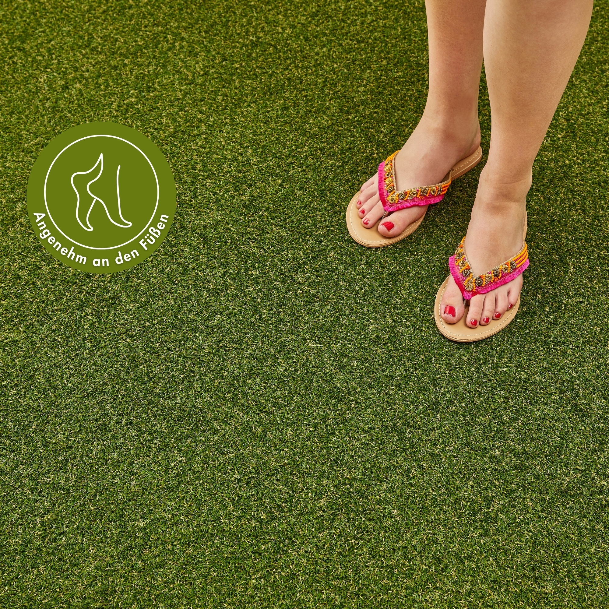 Andiamo Kunstrasen »Rasenteppich Jever« rechteckig 20 mm Höhe natürliche Optik, mit Drainagefunktion, für Balkon, Terrasse & Garten