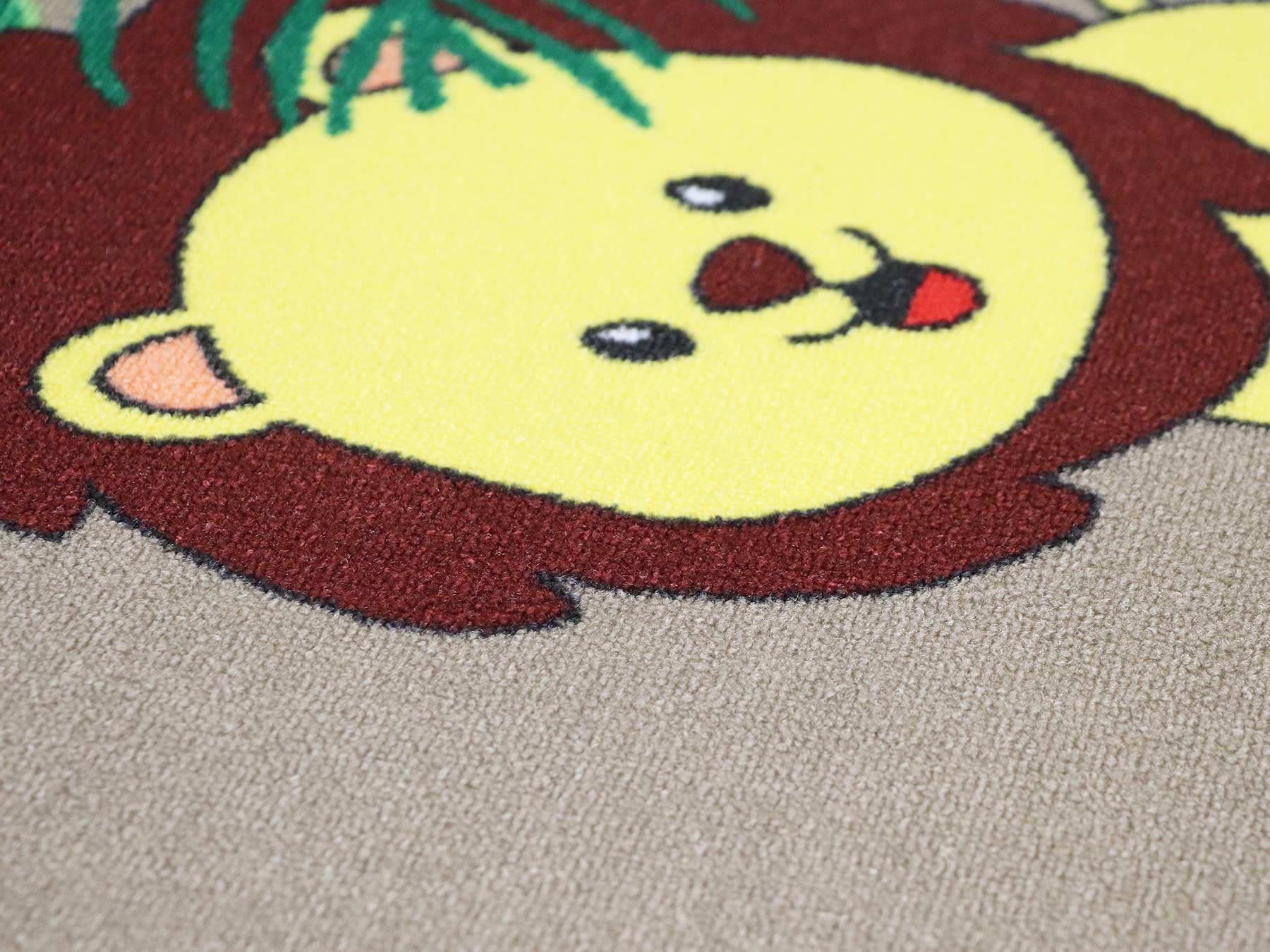 Primaflor-Ideen in Textil Kinderteppich »SAFARI, Made in Belgium«, rechteckig, 5 mm Höhe, Motiv Tiere der Savanne, Kinderzimmer
