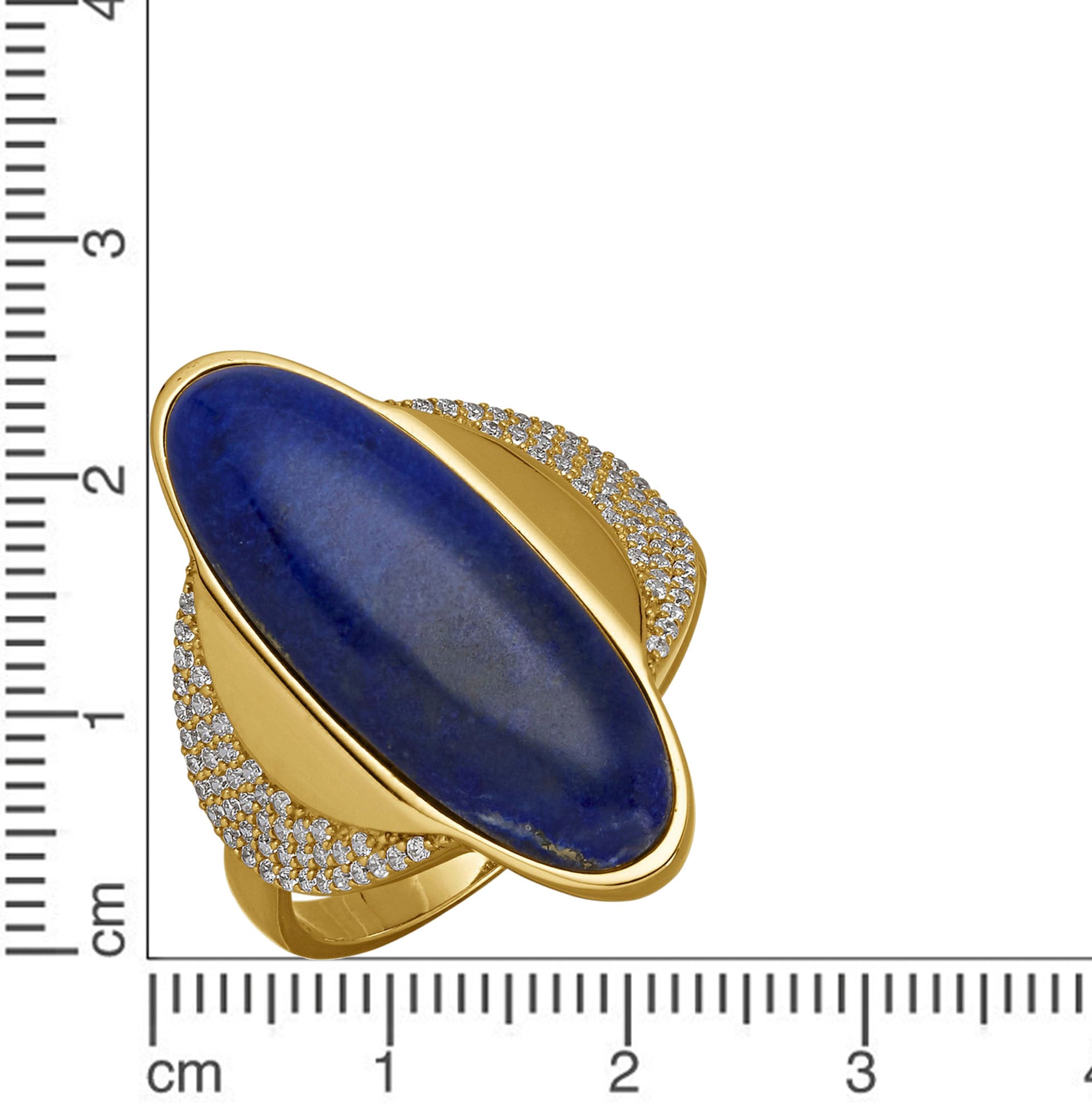 Firetti Fingerring »Schmuck Geschenk Silber 925 Damenring Ring Oval«, mit Lapislazuli, Zirkonia (synth.)