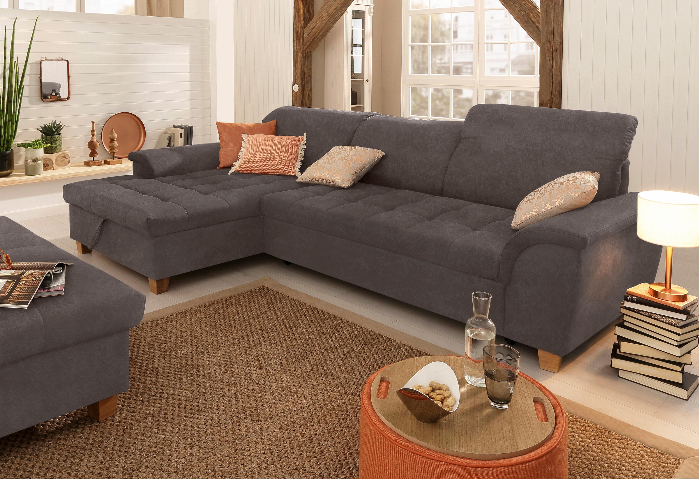 Home affaire Ecksofa »Lyla fester Sitzkomfort, bequeme Armlehnen, Breite 27 günstig online kaufen