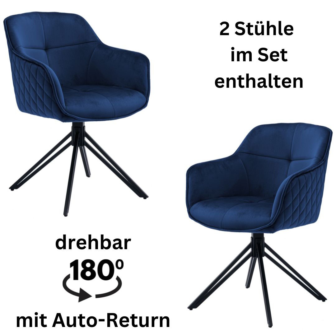 Stolkom Armlehnstuhl »Emma«, (Set), 2 St., Samt, 180 grad drehbar mit Auto- günstig online kaufen