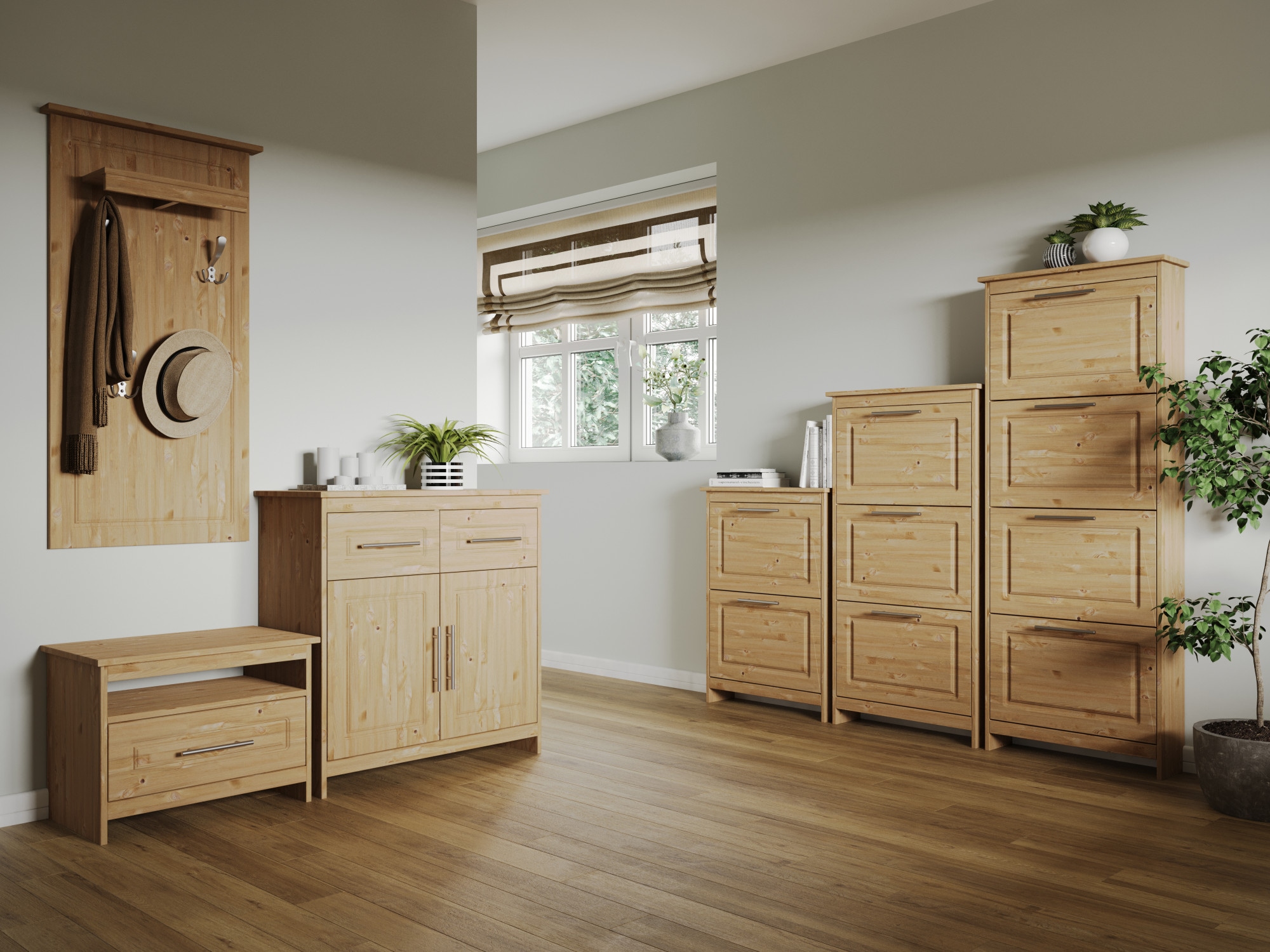 Home affaire Schuhkommode »Lukas, Kommode, Mehrzweckkommode« aus massiver K günstig online kaufen