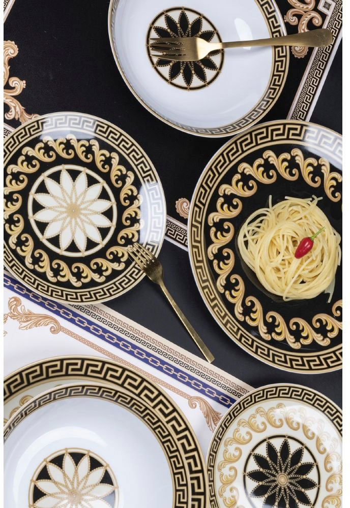 Villa d'Este Teller-Set »Geschirr-Set Domina«, (Set, 18 tlg.), Service, Tafelservice, 18 Teile, für 6 Personen