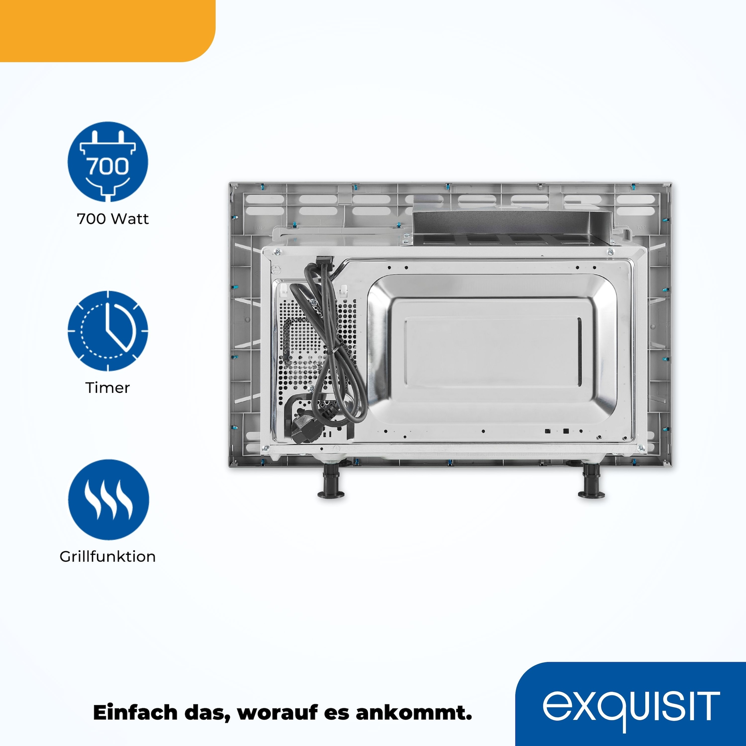 exquisit Einbau-Mikrowelle »EMW 19-7 G« 1200 W Schonend Auftauen,schnell Aufwärmen, Grillen-einfach per Knopfdruck