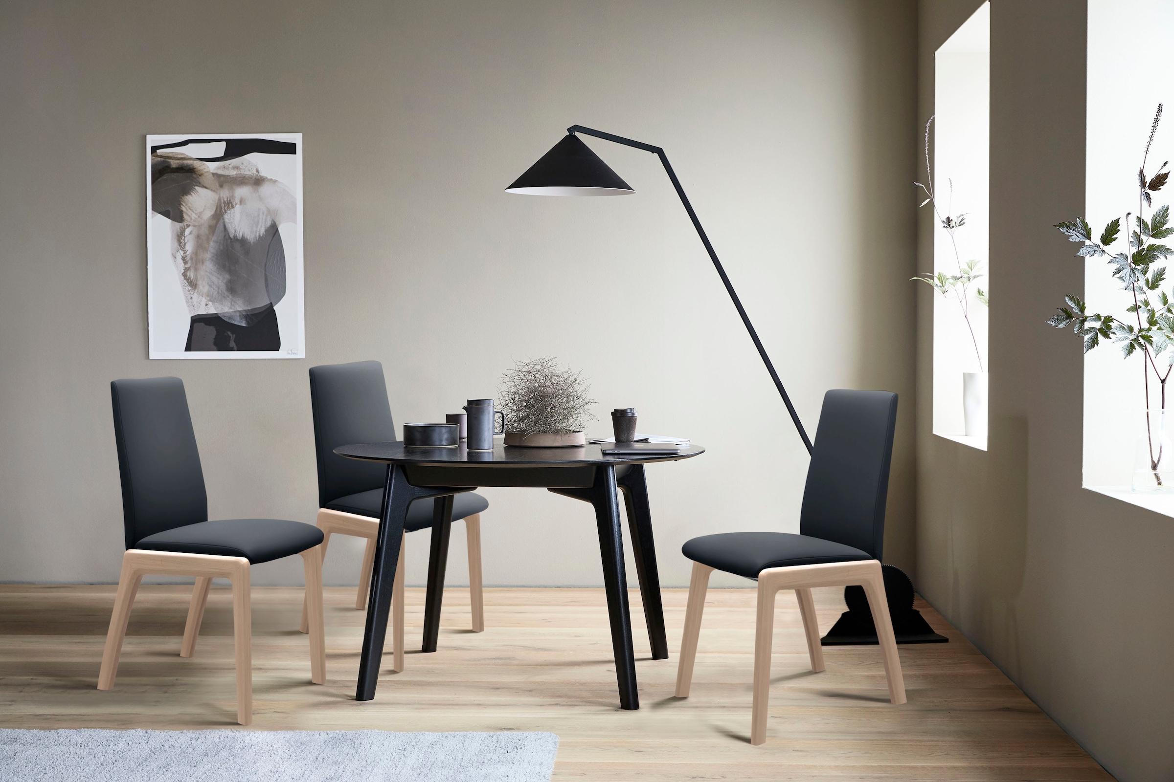Stressless® Polsterstuhl »Laurel«, Leder PALOMA, Low Back, Größe M, mit abgerundeten Beinen in Eiche natur