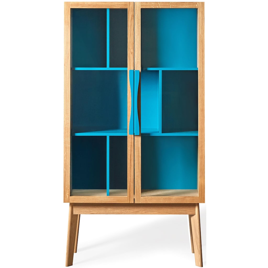 Woodman Bücherregal »Hilla«, Breite 88 cm, Türen mit Glaseinsätzen, Holzfurnier aus Eiche