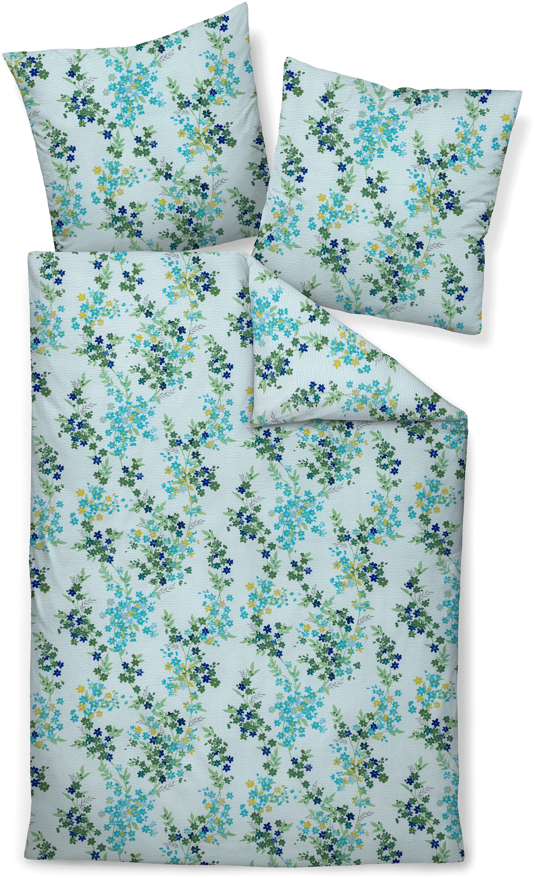 Janine Janine Mako-Soft-Seersucker Bettwäsche TANGO 20148 grün royalblau Gr günstig online kaufen