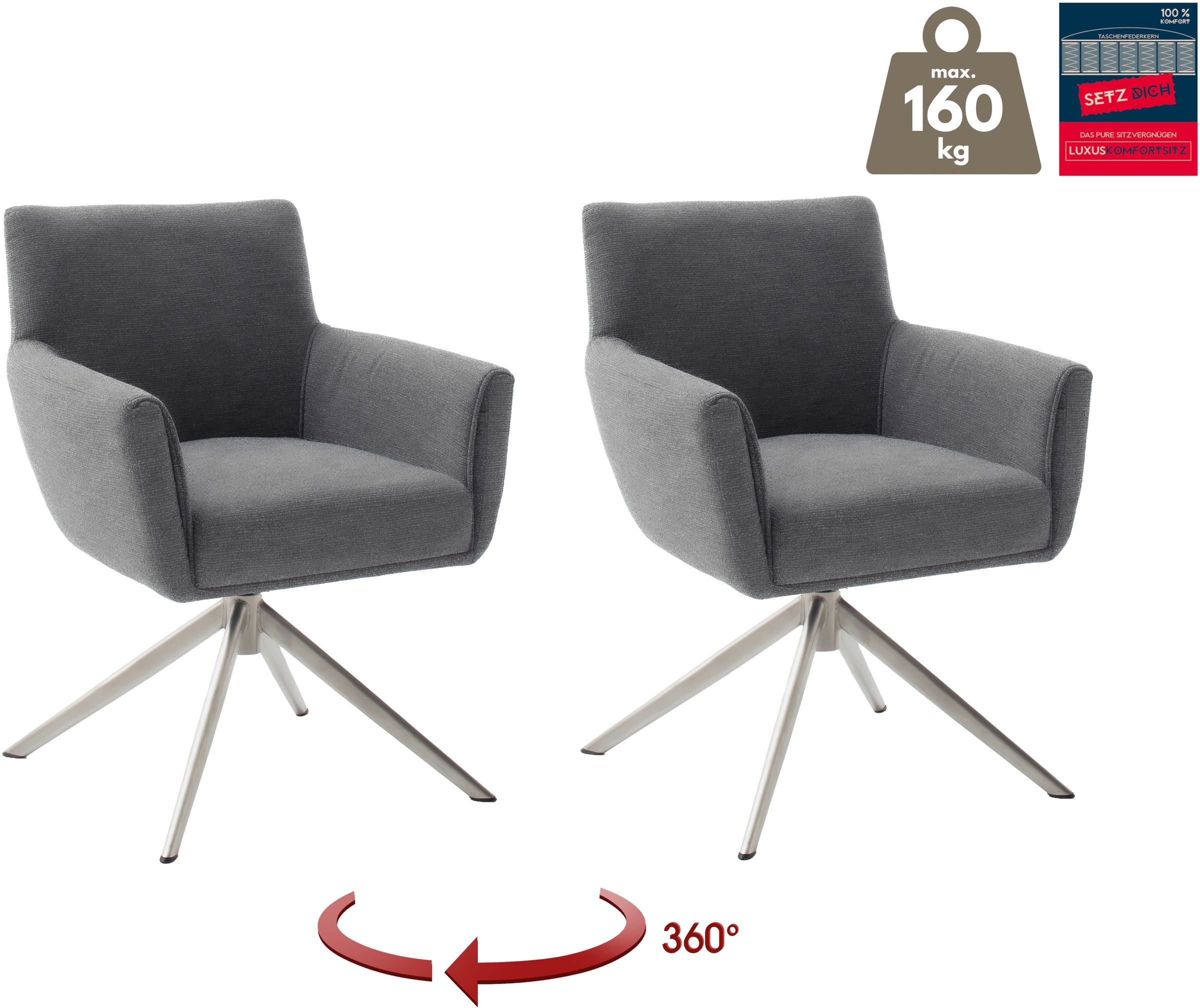MCA furniture 4-Fußstuhl »WILSON Esszimmerstuhl, Armlehnstuhl, Polsterstuhl günstig online kaufen