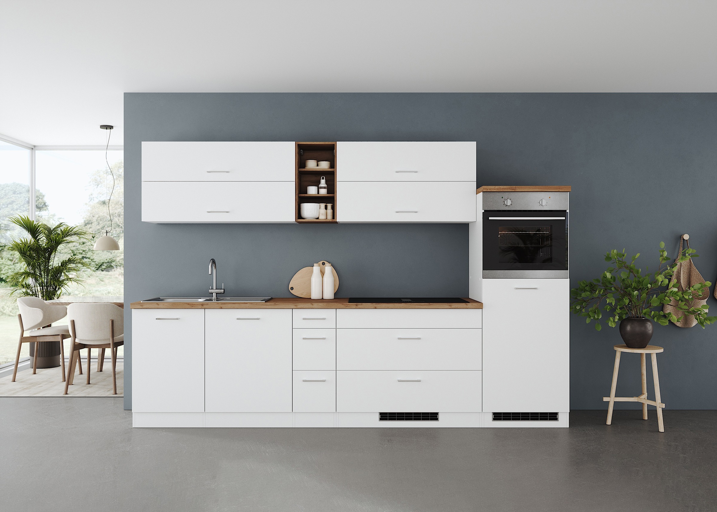 KOCHSTATION Küchenzeile »KS-Milan, optional mit Muldenlüfter« Breite 300 cm günstig online kaufen