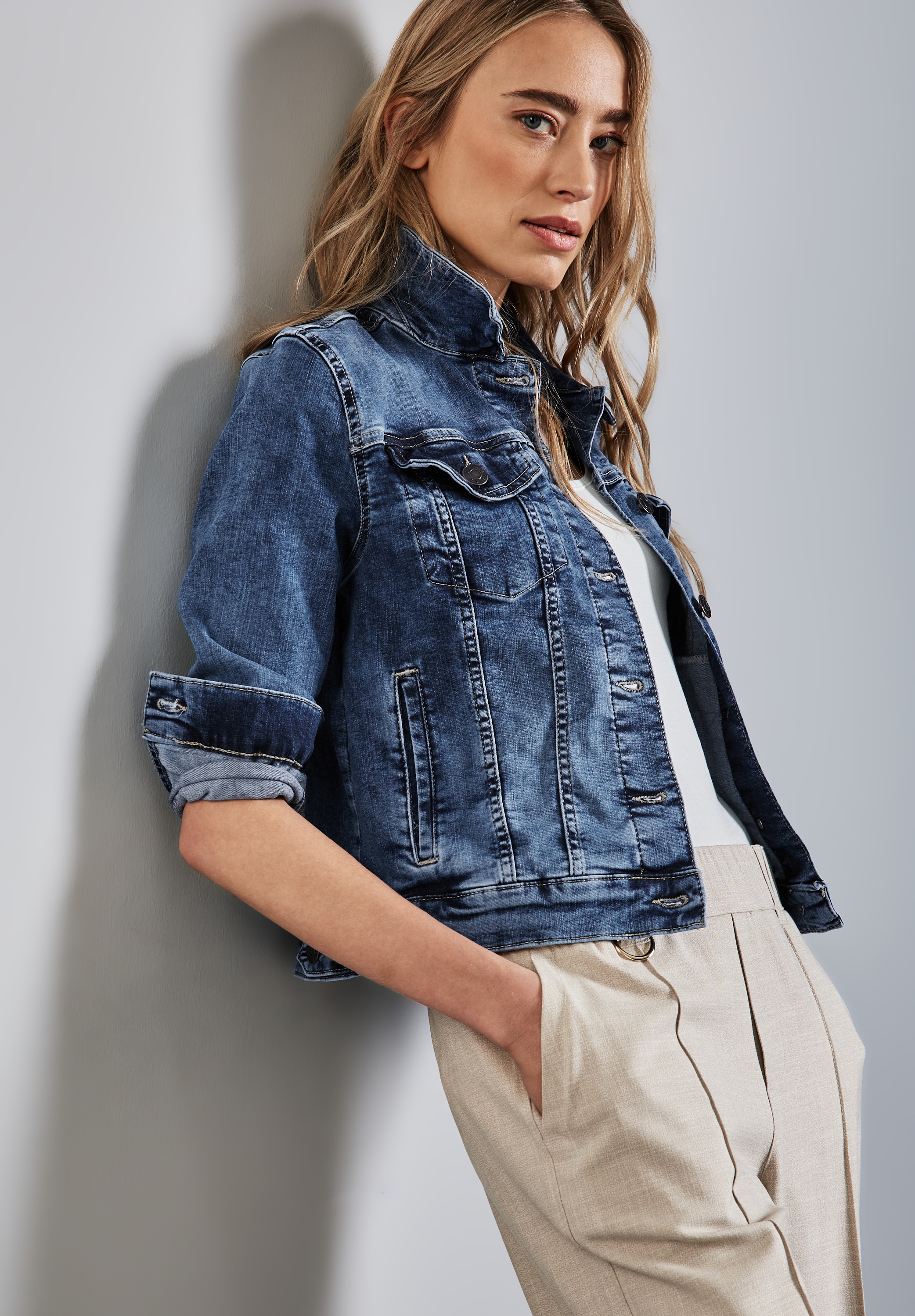 STREET ONE Jeansblazer, mit Brusttaschen