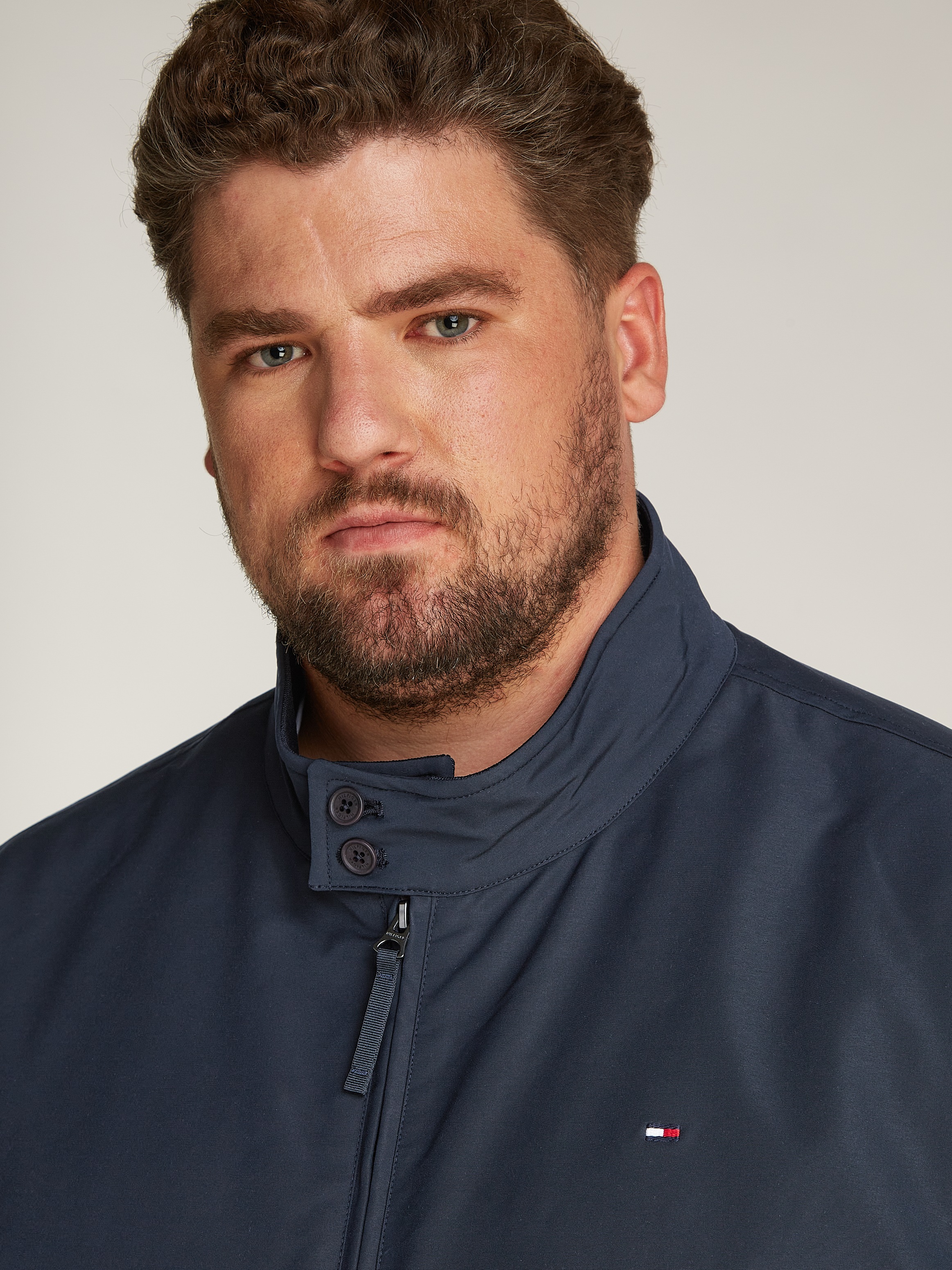 Tommy Hilfiger Big & Tall Allwetterjacke »BT-HARRINGTON JACKET-B«, in Großen Größen, Logostickerei