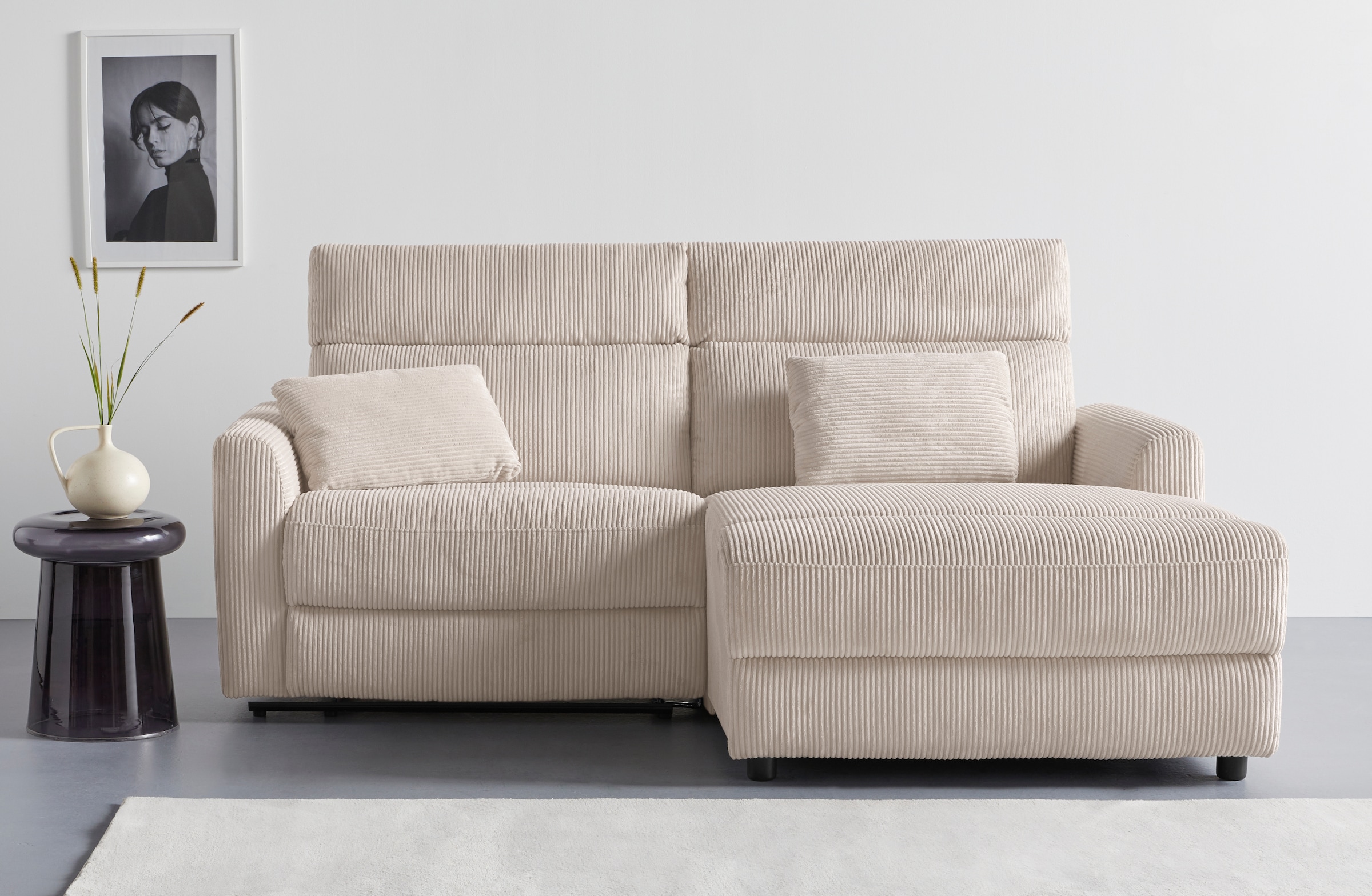 OTTO home Ecksofa »JENNA, L-Form, 209cm, manuelle u. elektrische Funktion, günstig online kaufen