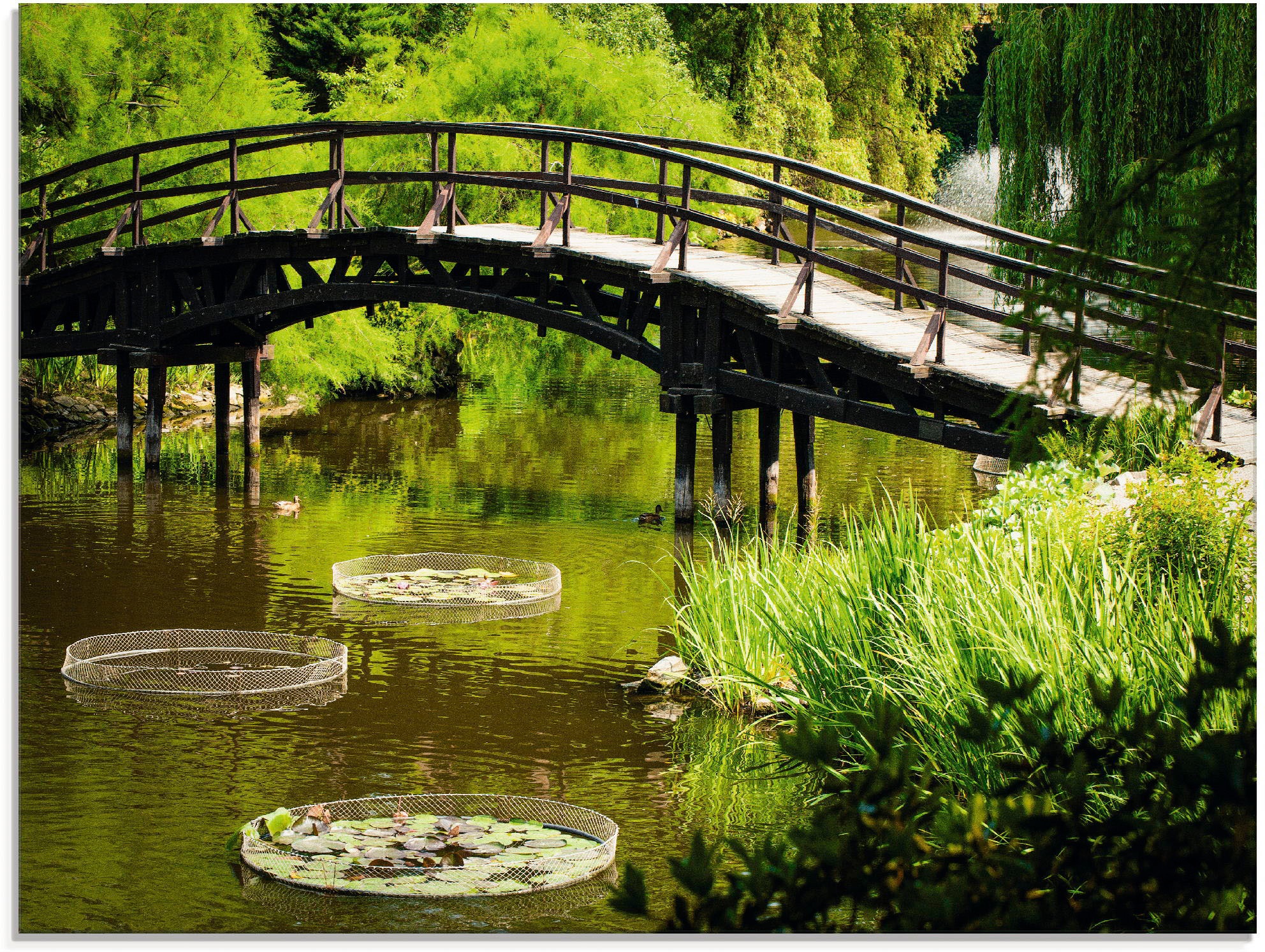 Artland Glasbild »Gartenbrücke«, Garten, (1 St.), in verschiedenen Größen günstig online kaufen
