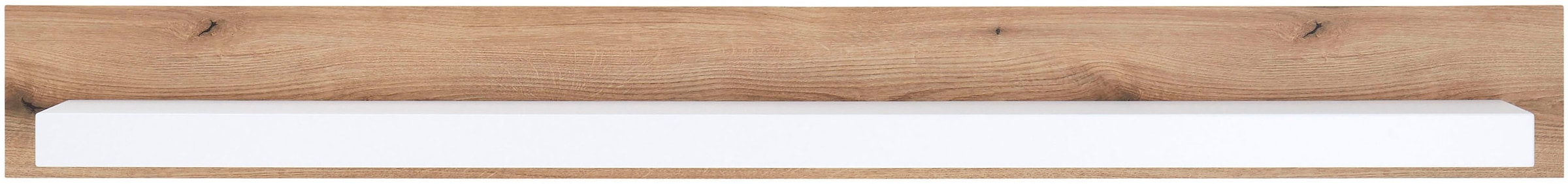 INOSIGN Wandboard »Brixen, modernes Wandregal, Hängeregal mit Ablage«, vielseitig einsetzbares Hängeregal, Weiß mit Eiche Evoke Dekor