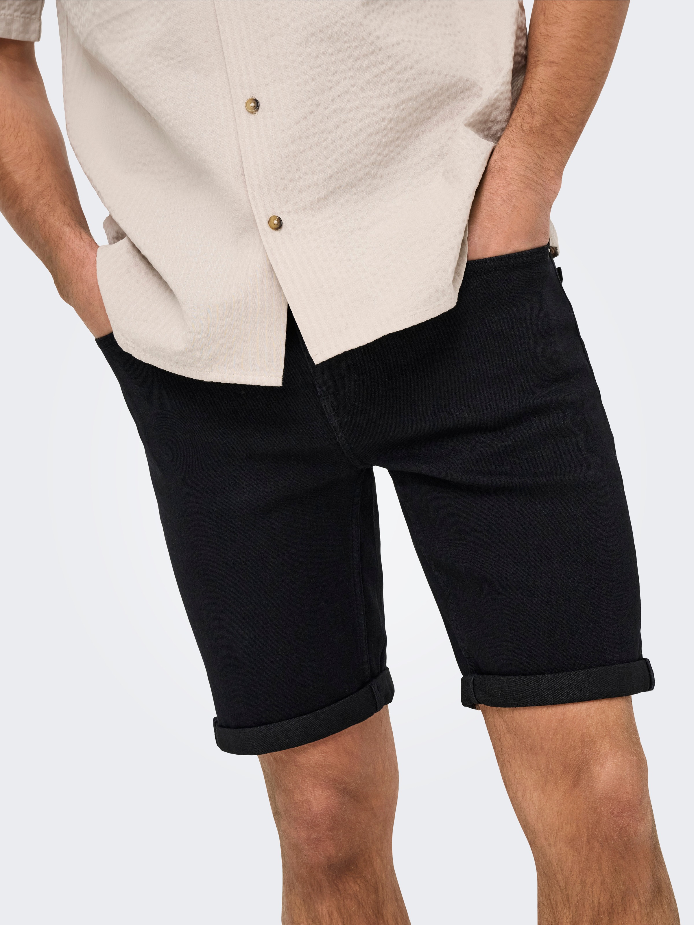 ONLY & SONS Shorts »ONSPLY BLKD 9041 PIM DNM SHORTS«