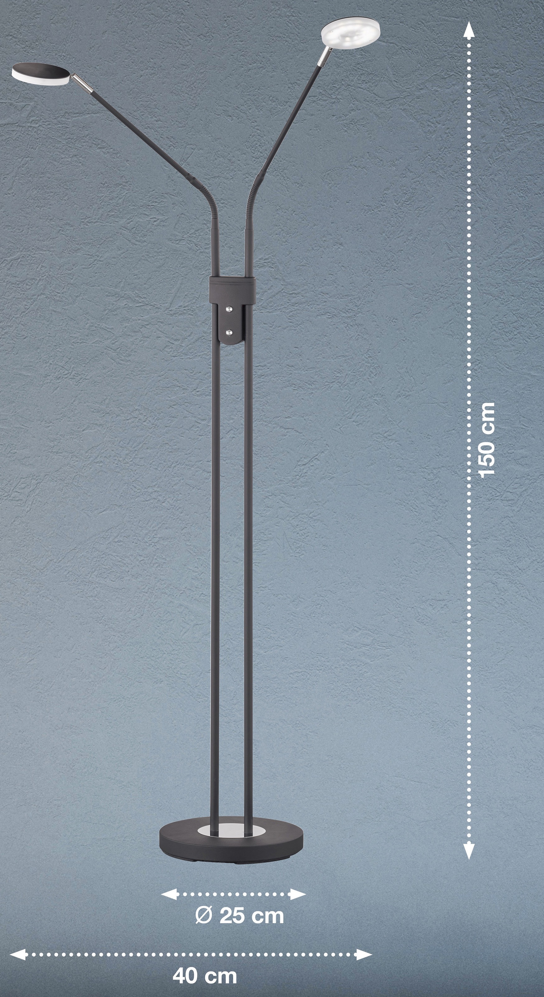 easy! BY FHL Stehlampe »Luna«, 2 flammig, Leuchtmittel LED-Modul | LED fest integriert