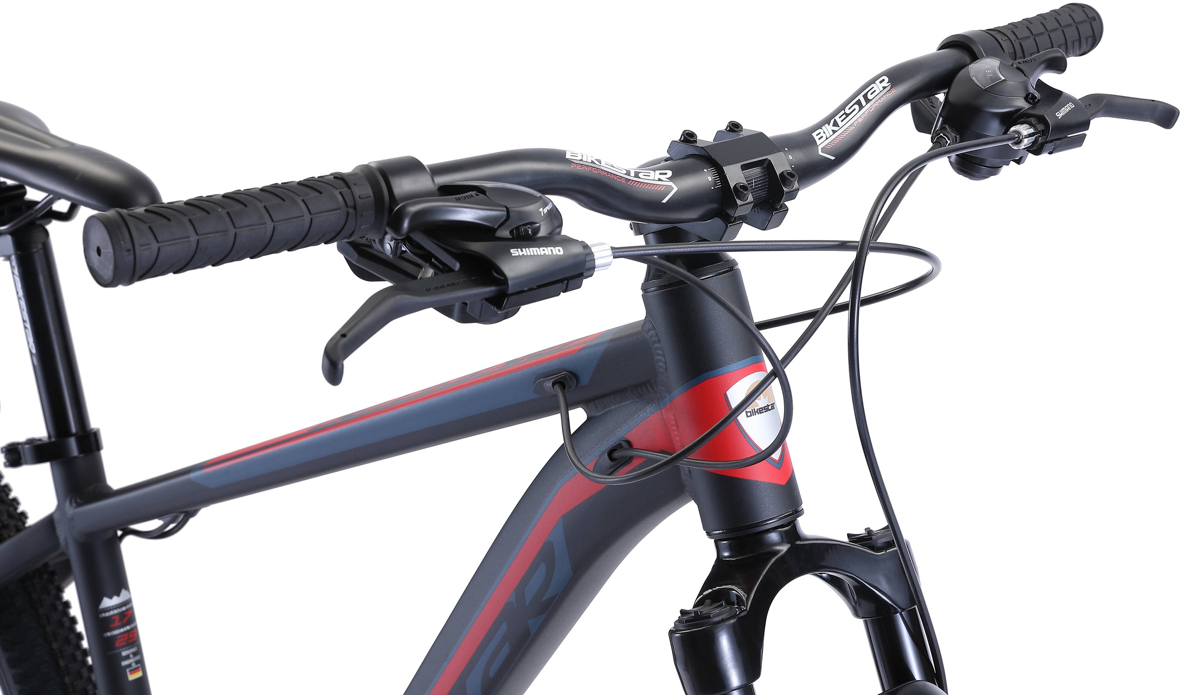 Bikestar Mountainbike, 21 Gang, Shimano, RD-TY300 Schaltwerk, Kettenschaltung, für Damen und Herren, Kettenschaltung