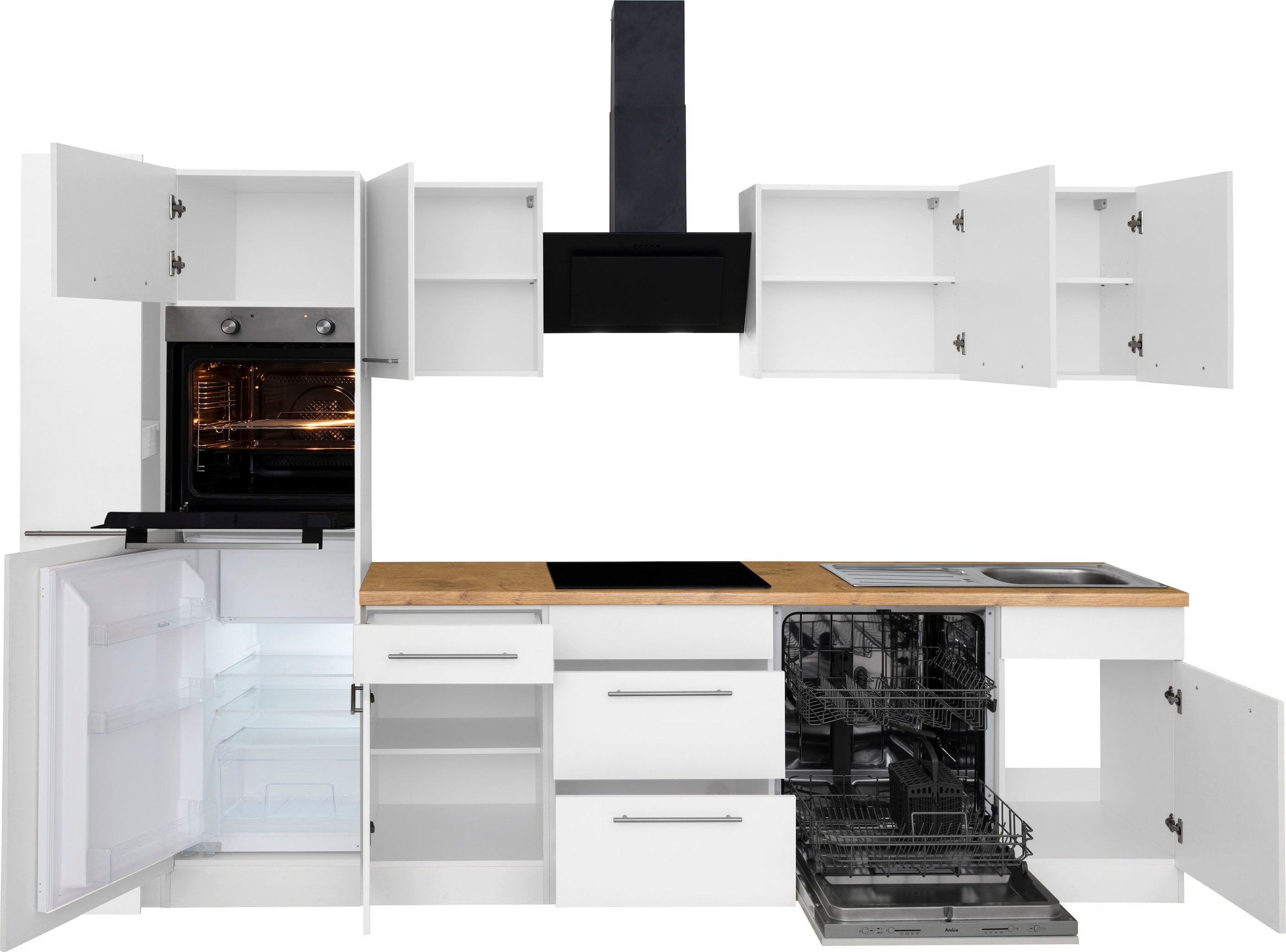 wiho Küchen Küchenzeile »Unna«, ohne E-Geräte, Breite 310 cm