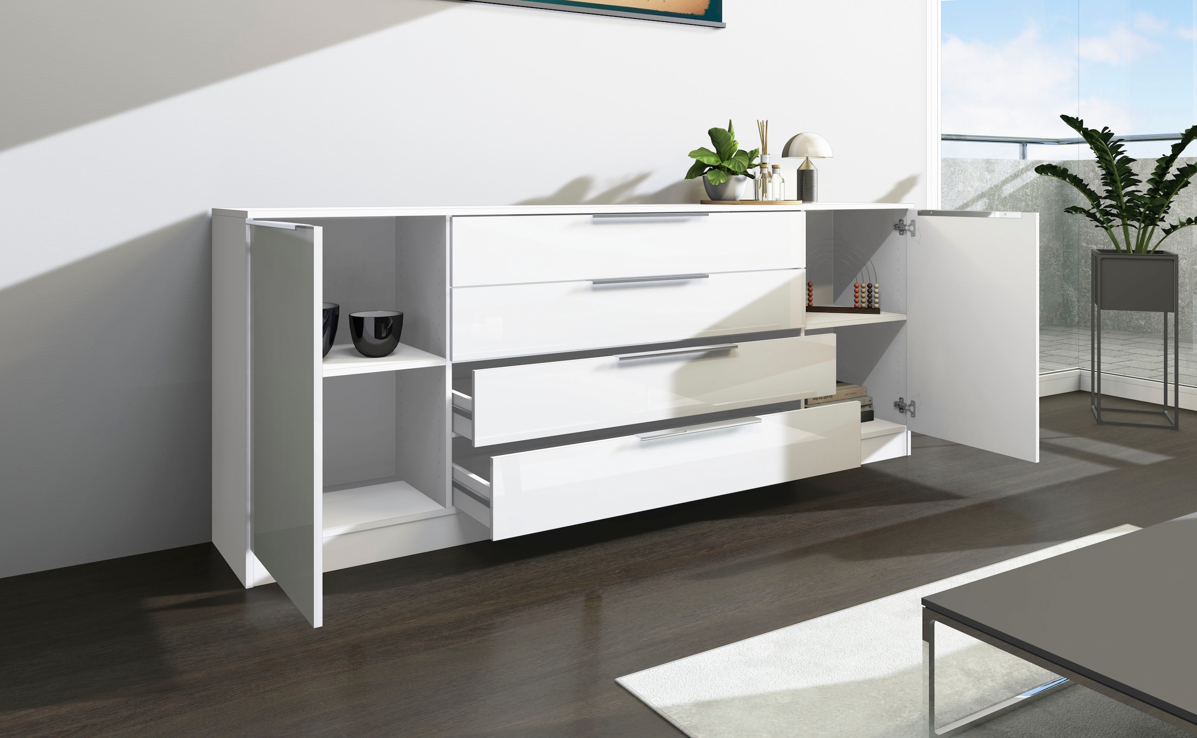 borchardt Möbel Kommode »Oliva«, Breite 200 cm, mit 4 Schubkästen