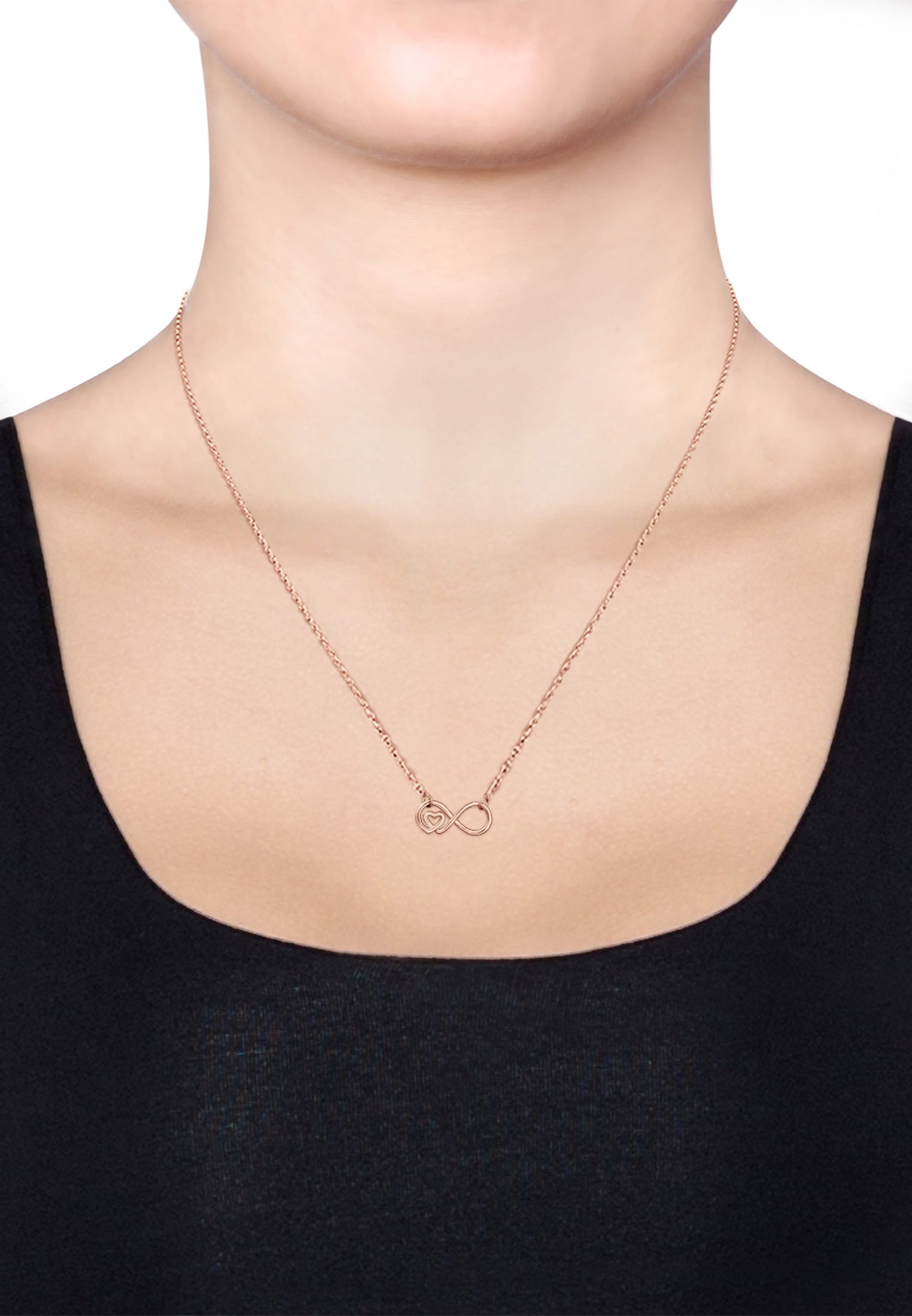 Elli Kette mit Anhänger »Infinity Unendlichkeit Herz 925 Sterling Silber«