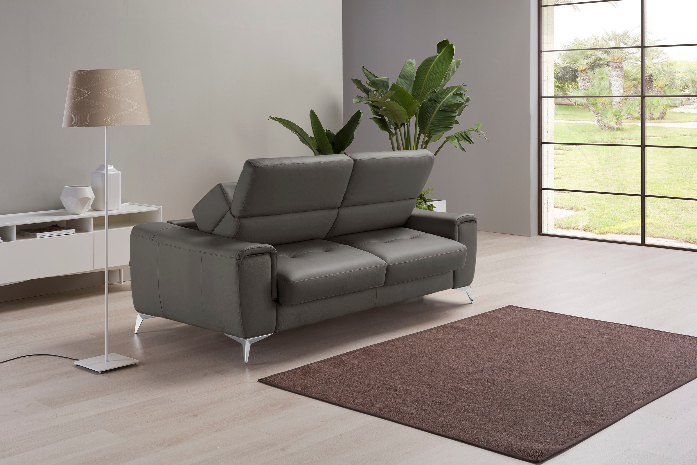 Egoitaliano Schlafsofa »Francine, Designsofa, Loungesofa mit Dauerschlaffunktion, Bettfunktion«, hochwertiger Metallbettrahmen & Matratze, Kopfteil manuell verstellbar