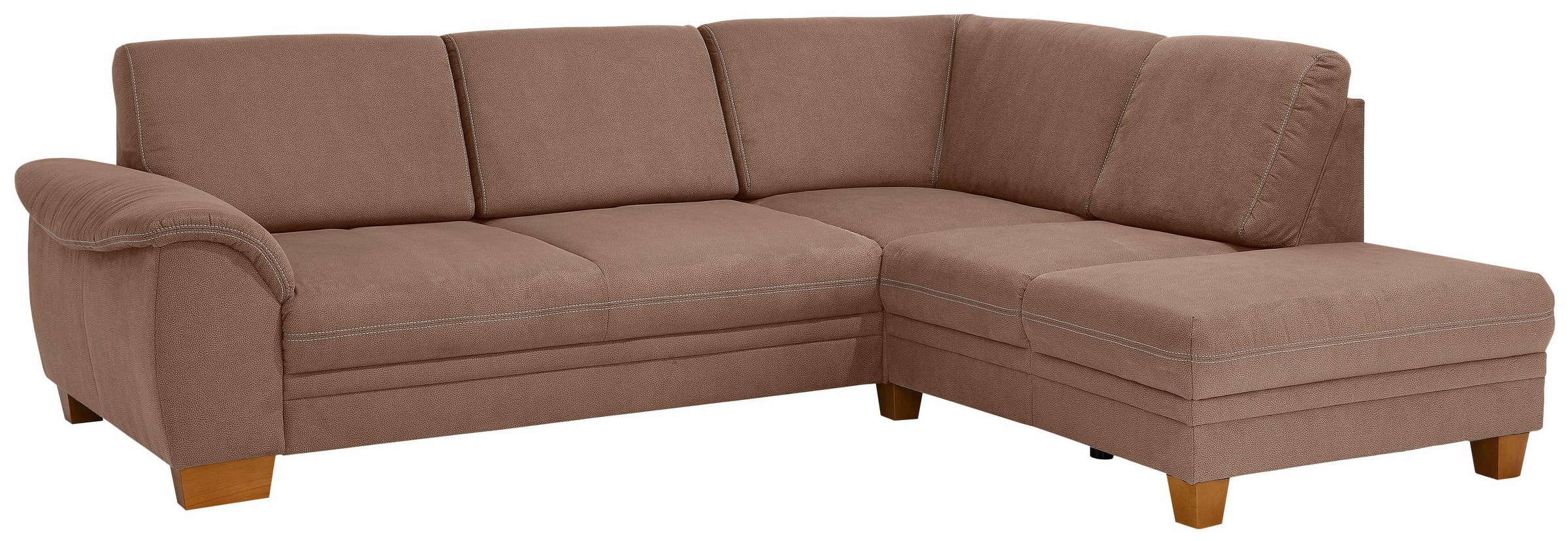 Home affaire Ecksofa »Husum L-Form«, mit Sitztiefenverstellung, Federkern-Polsterung und Kontrastnaht