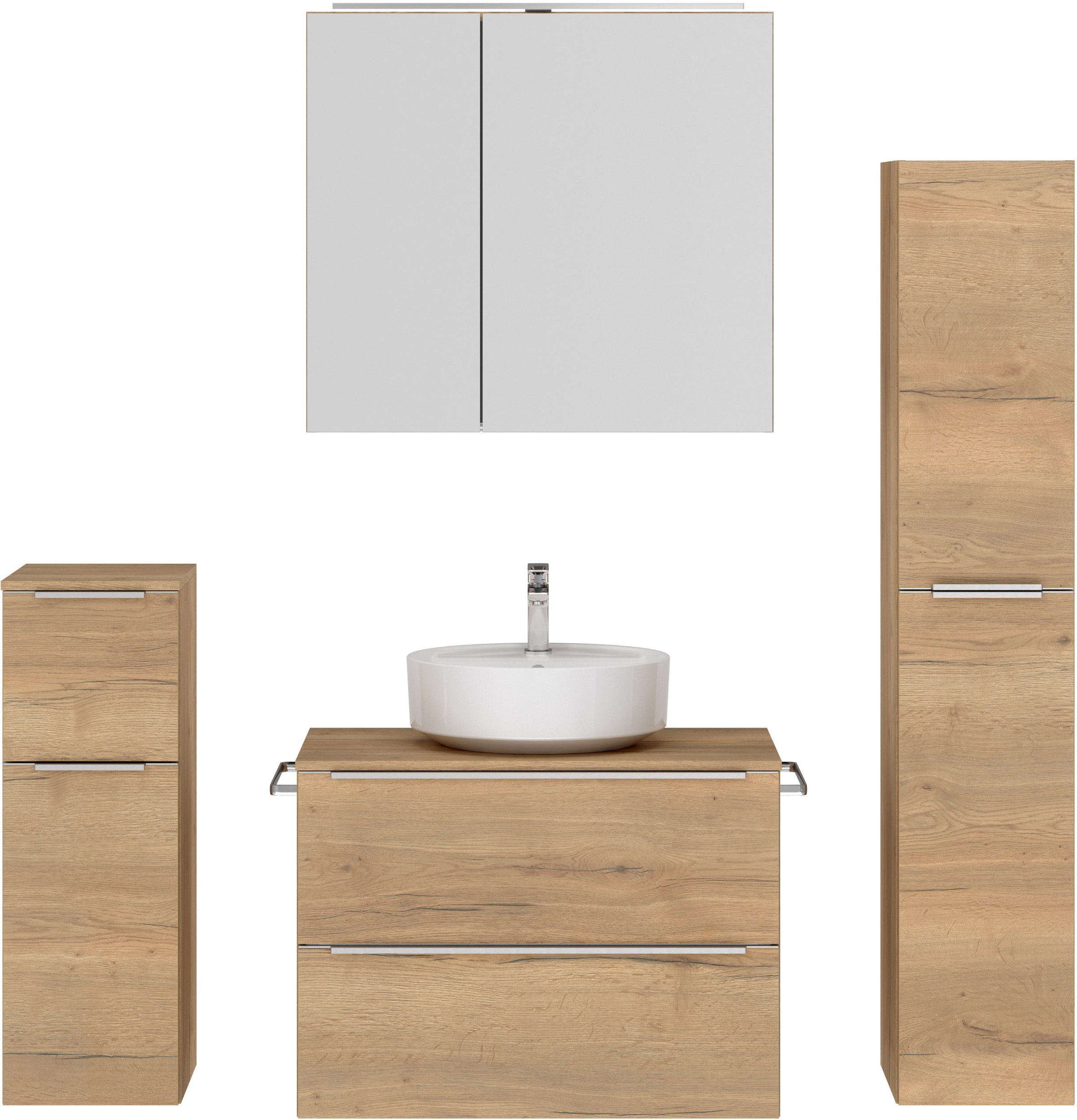 nobilia® Badmöbel-Set »Alvene«, (4 St., vormontiert, mit Soft-Close), inkl. günstig online kaufen