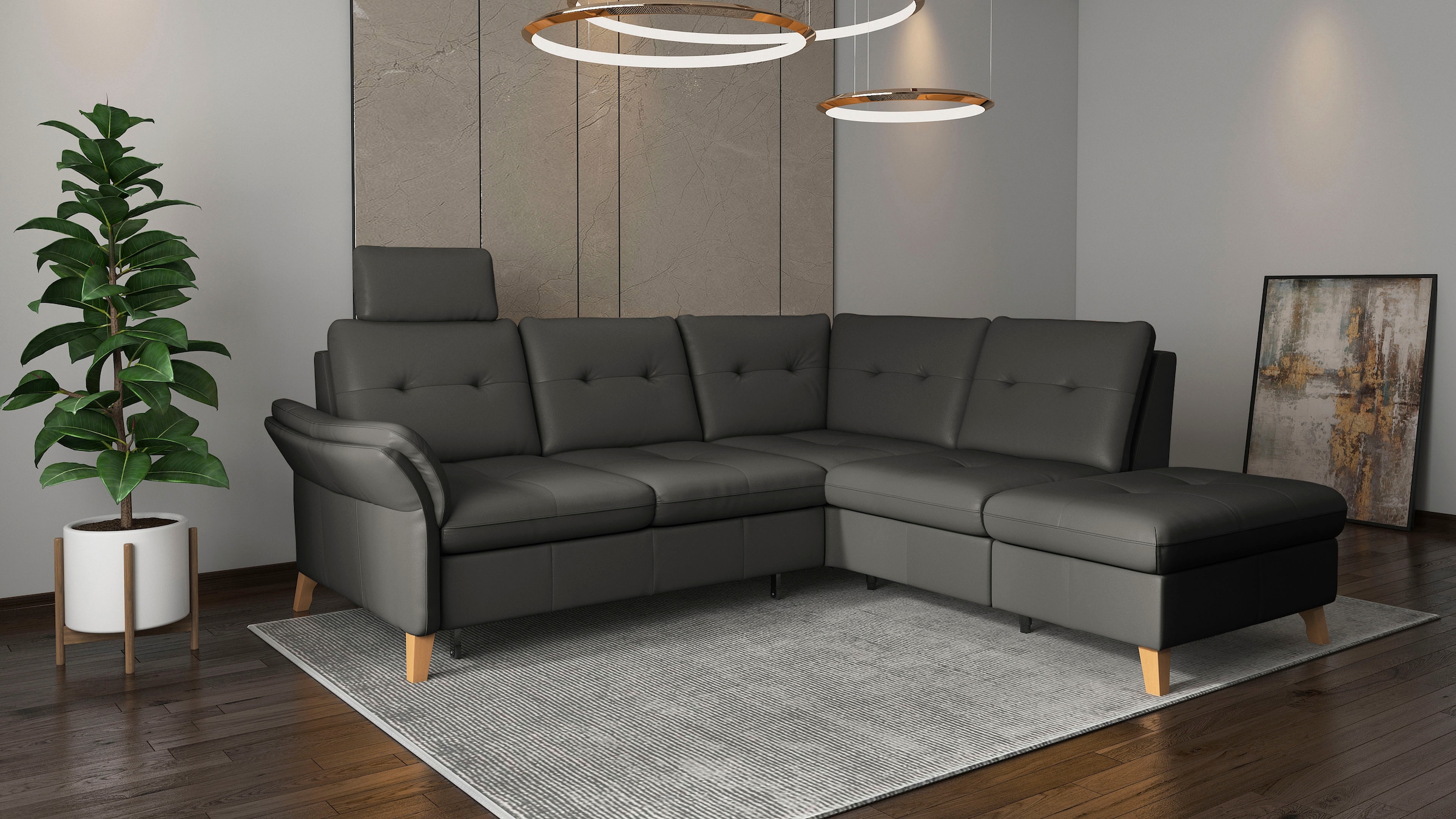 sit&more Ecksofa »Göteborg«, inkl. Sitztiefenverstellung, wahlweise mit Bettfunktion & Bettkasten