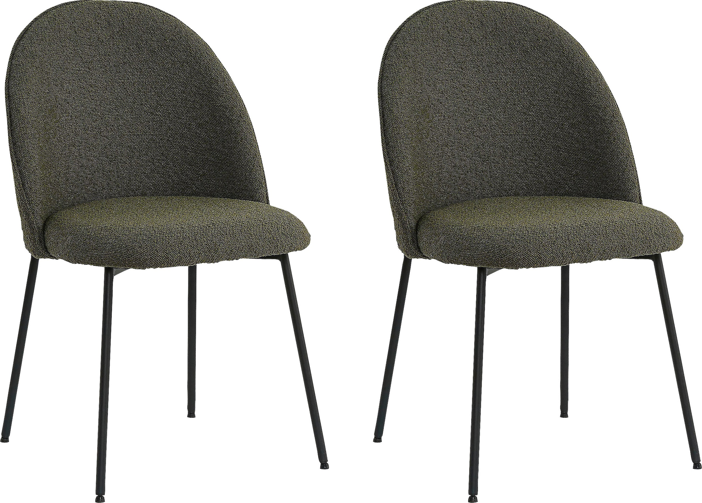 TOM TAILOR HOME Polsterstuhl, (Set), 2 St., Bouclé, mit abgerundeter Rückenlehne