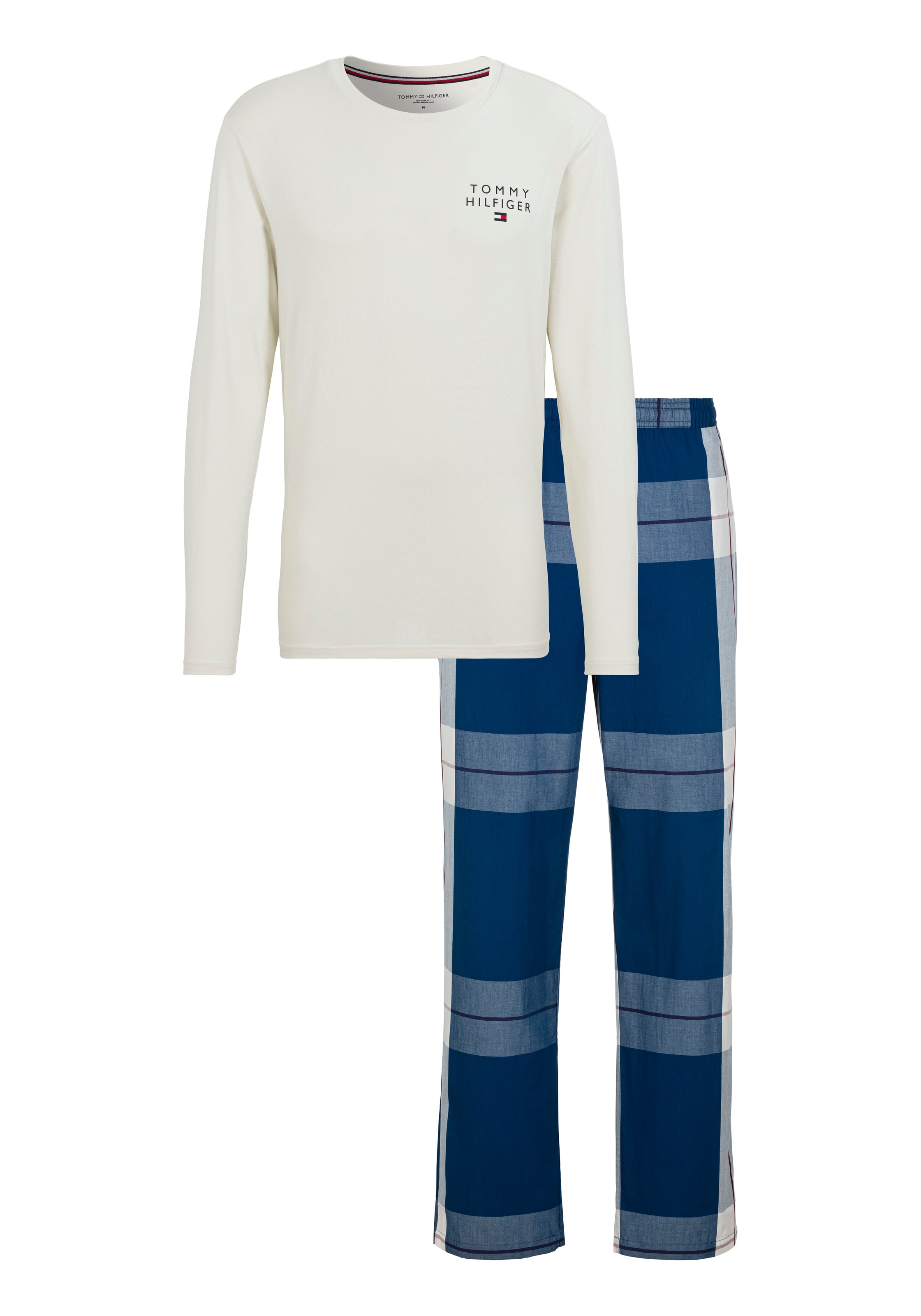 Tommy Hilfiger Underwear Schlafanzug »LS WOVEN PJ SET PRINT DRAWSTRING«, (Set, 2 tlg.), mit Print