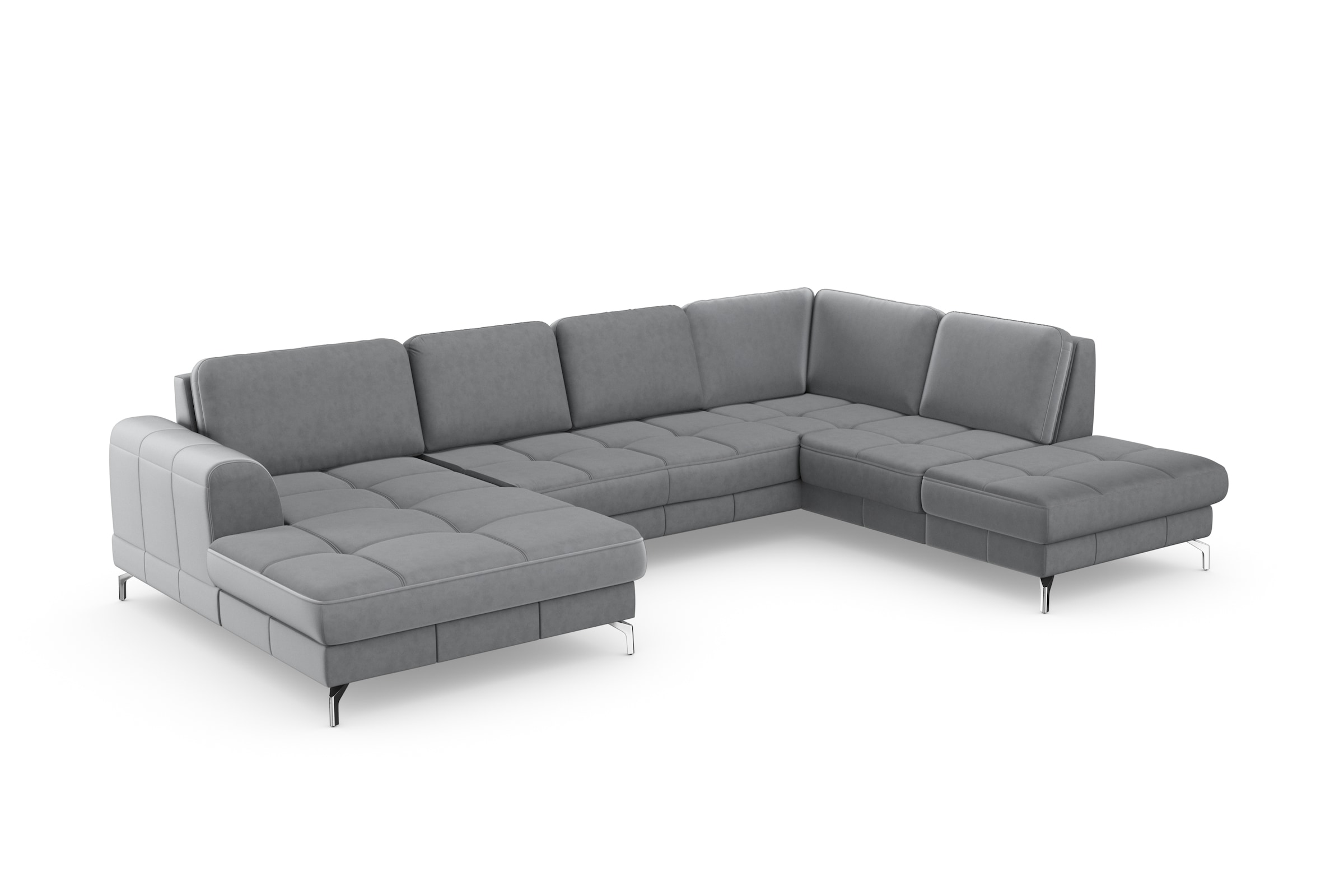 sit&more Wohnlandschaft »Bendigo U-Form«, inklusive Sitztiefenverstellung, Bodenfreiheit 12 cm, in 2 Fußfarben