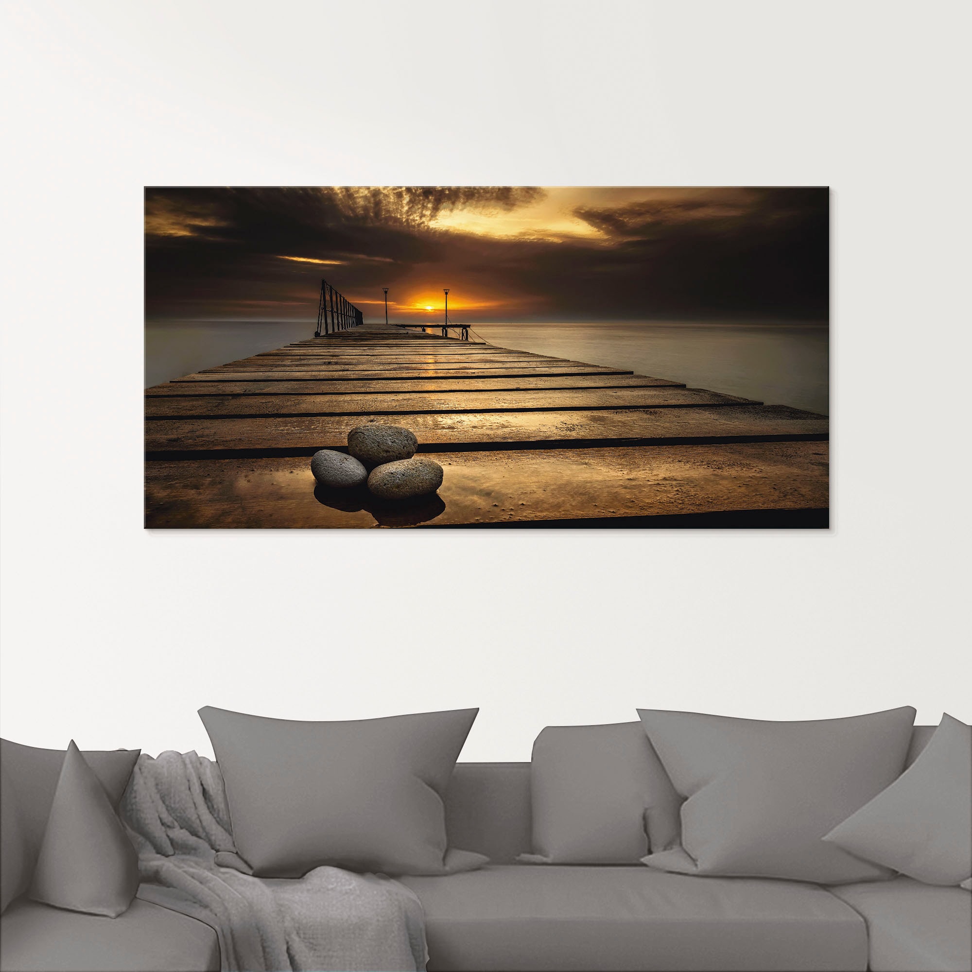 Artland Glasbild "Sonnenaufgang am Schwarzen Meer", Sonnenaufgang & -unterg günstig online kaufen