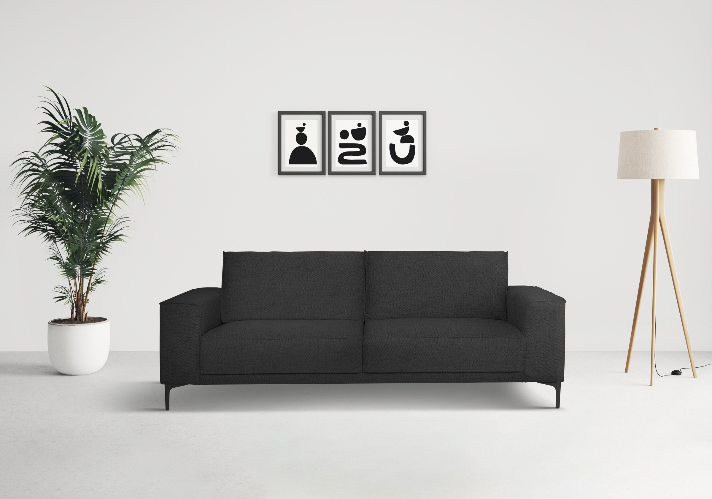 Places of Style 3-Sitzer »3er Sofa Oland, Struktur, Flachgewebe, Luxus-Micr günstig online kaufen