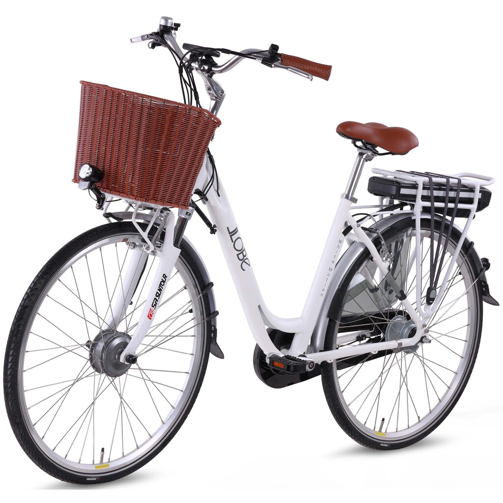 LLobe E-Bike »WhiteMotion 3.0, 15,6Ah«, 7 Gang, Shimano, Frontmotor 250 W