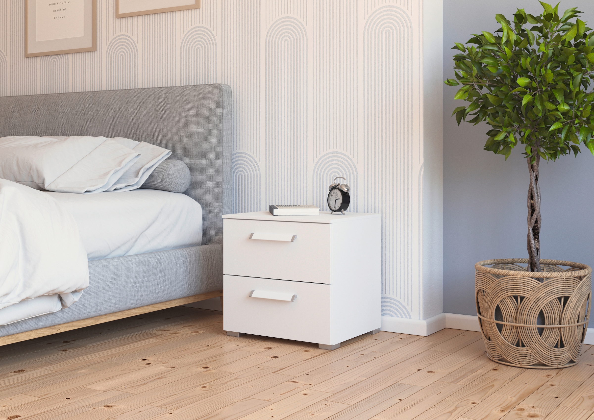 rauch Nachtkommode »Nachttisch Nachtkonsole Kommode EVELYN« in elegantem Stil mit 2 Schubladen, viel Stauraum MADE IN GERMANY