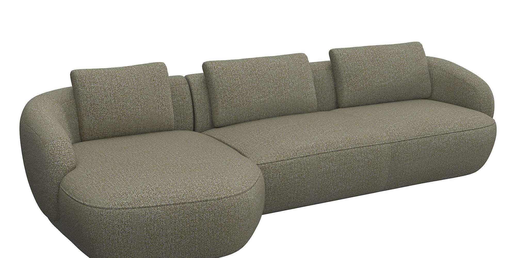 FLEXLUX Wohnlandschaft »Torino, rund, L-Form, Sofa-Ecke mit Recamiere, Long günstig online kaufen