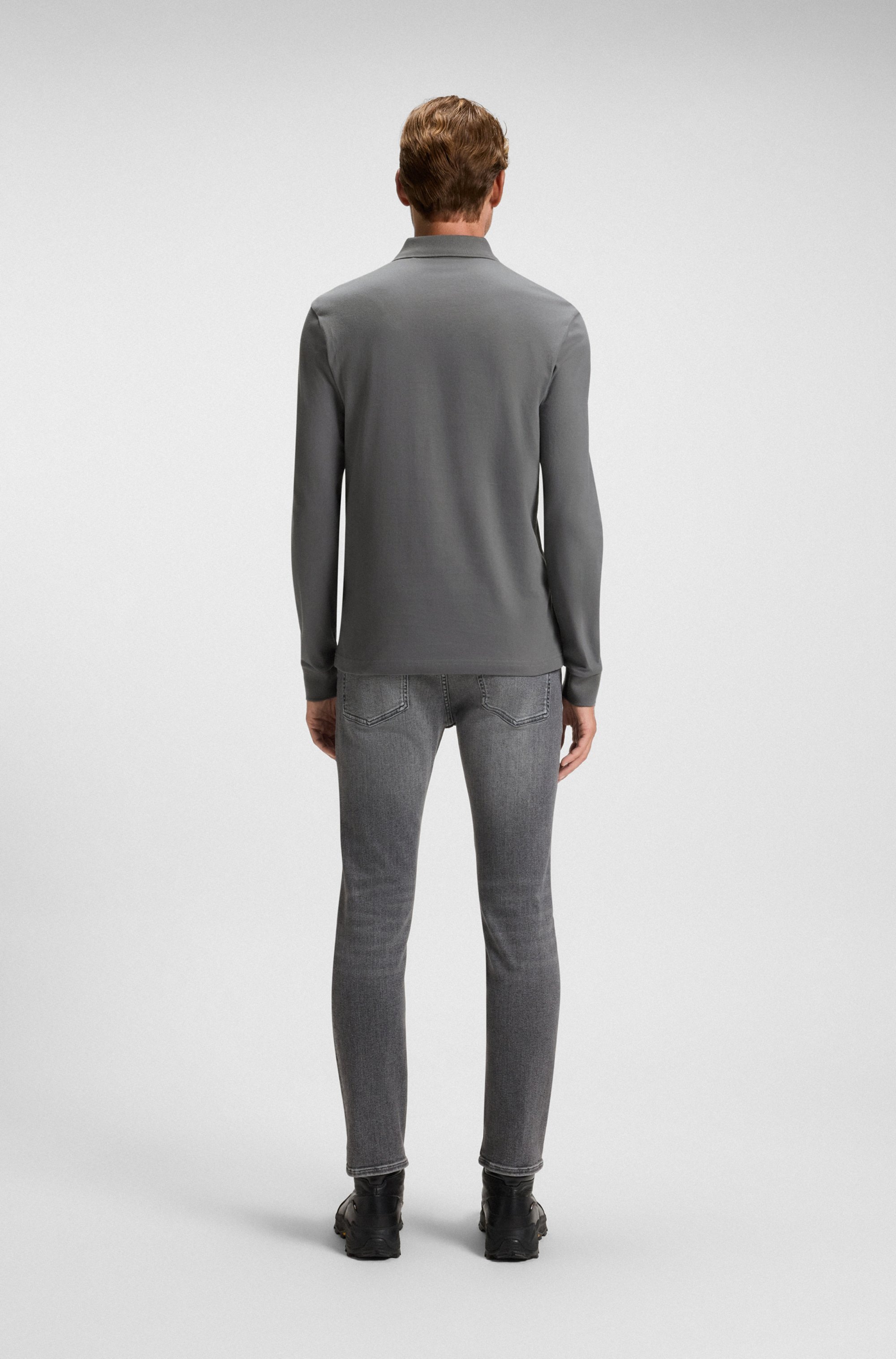 BOSS ORANGE »Passerby Langarm Regular Fit« Langarm Classic Stretch Pique Polo, pflegeleicht